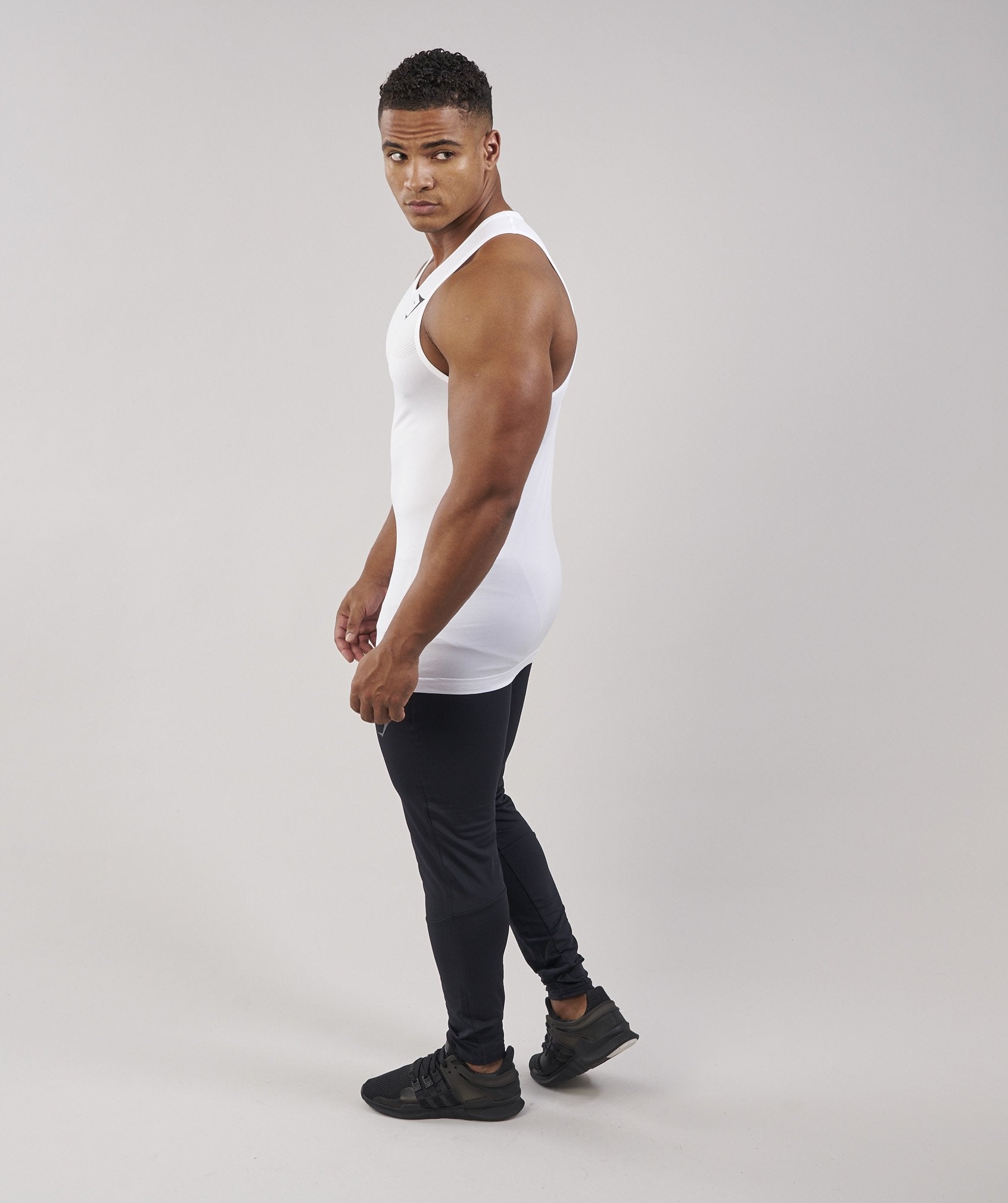 Phantom Seamless Tank in White Marl - view 2