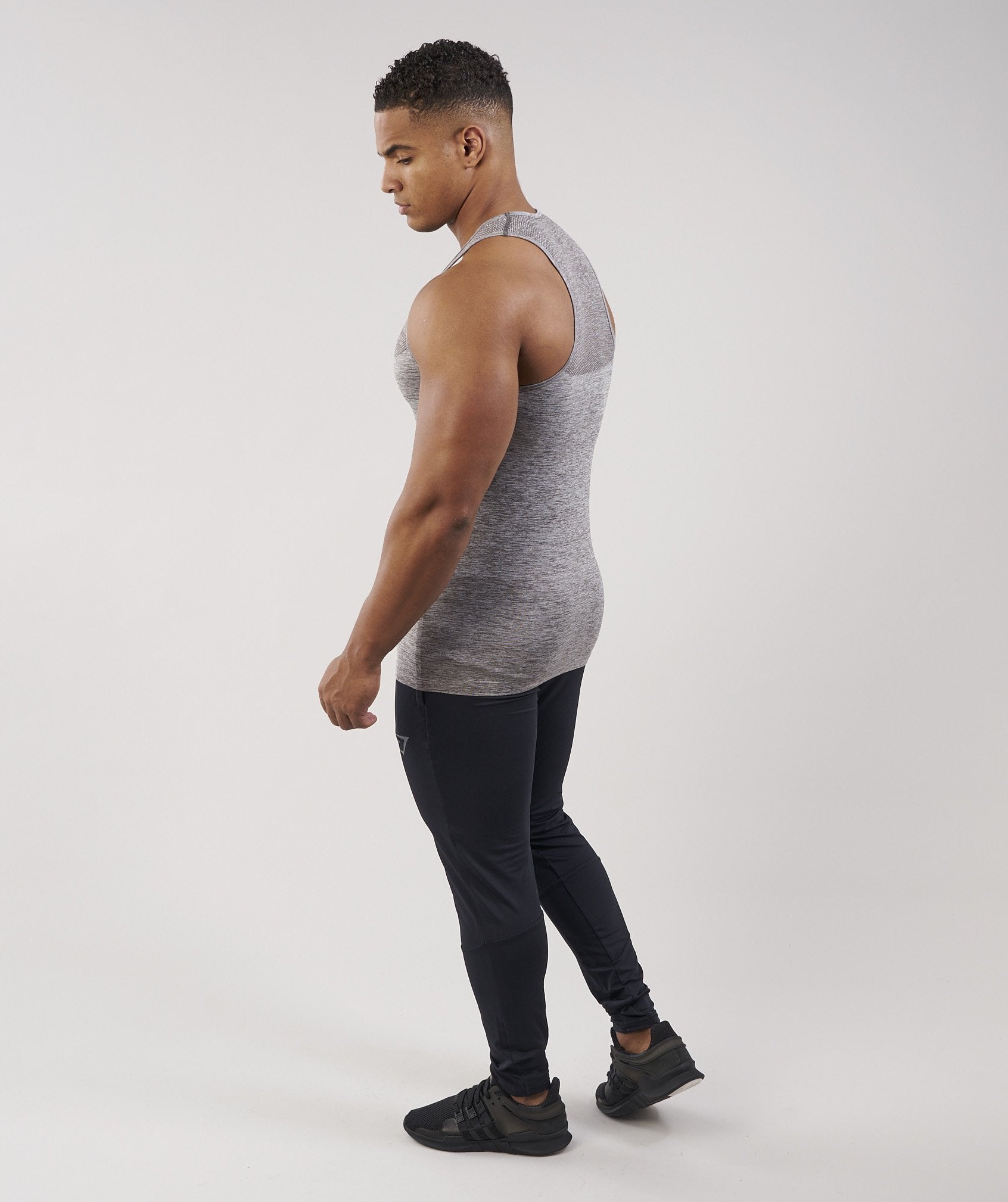 Phantom Seamless Tank in Slate Grey Marl - view 2