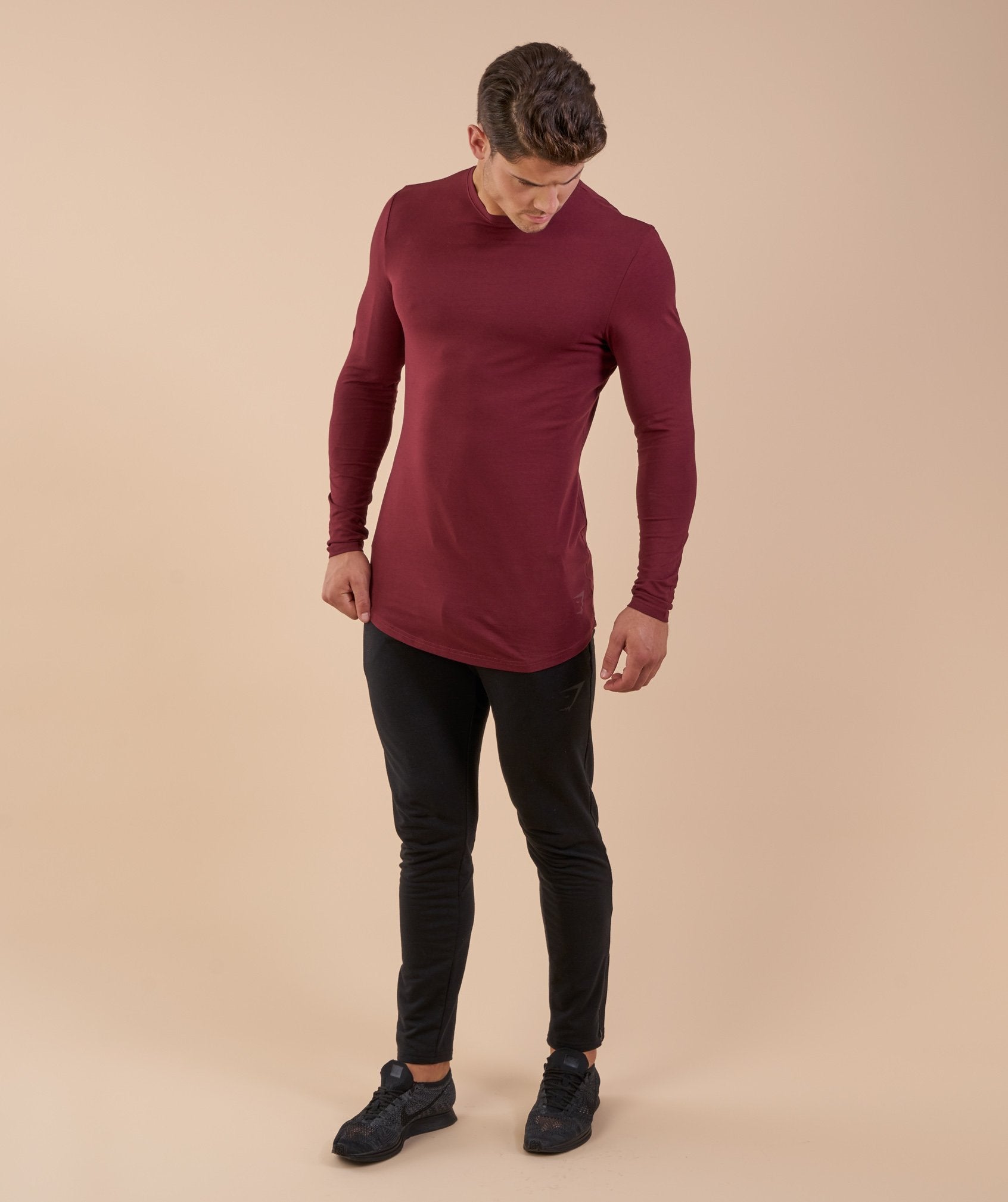 Solace Longline Long Sleeve T-shirt in Port - view 4