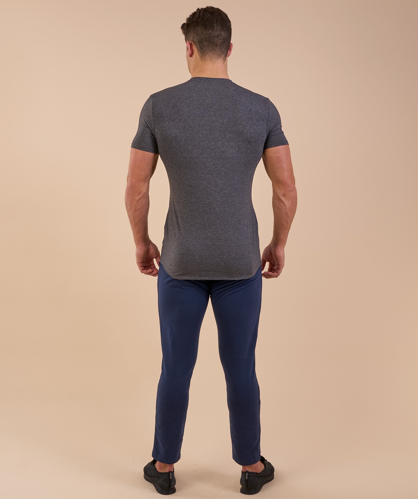Solace Longline T-Shirt in Charcoal Marl - view 3