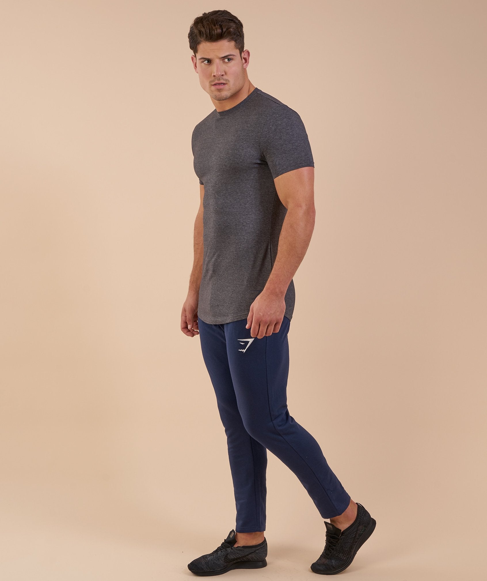 Solace Longline T-Shirt in Charcoal Marl - view 5