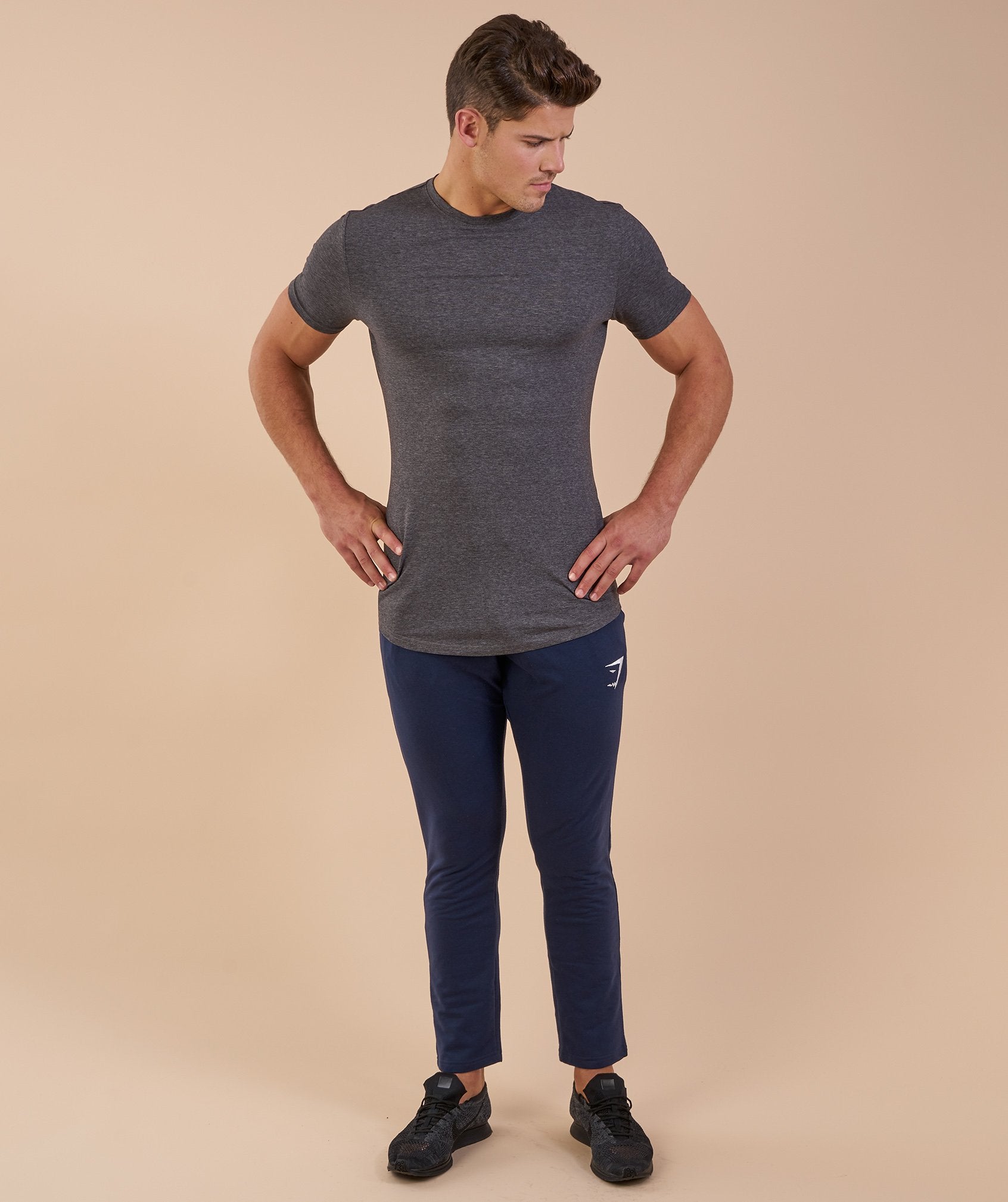 Solace Longline T-Shirt in Charcoal Marl - view 2