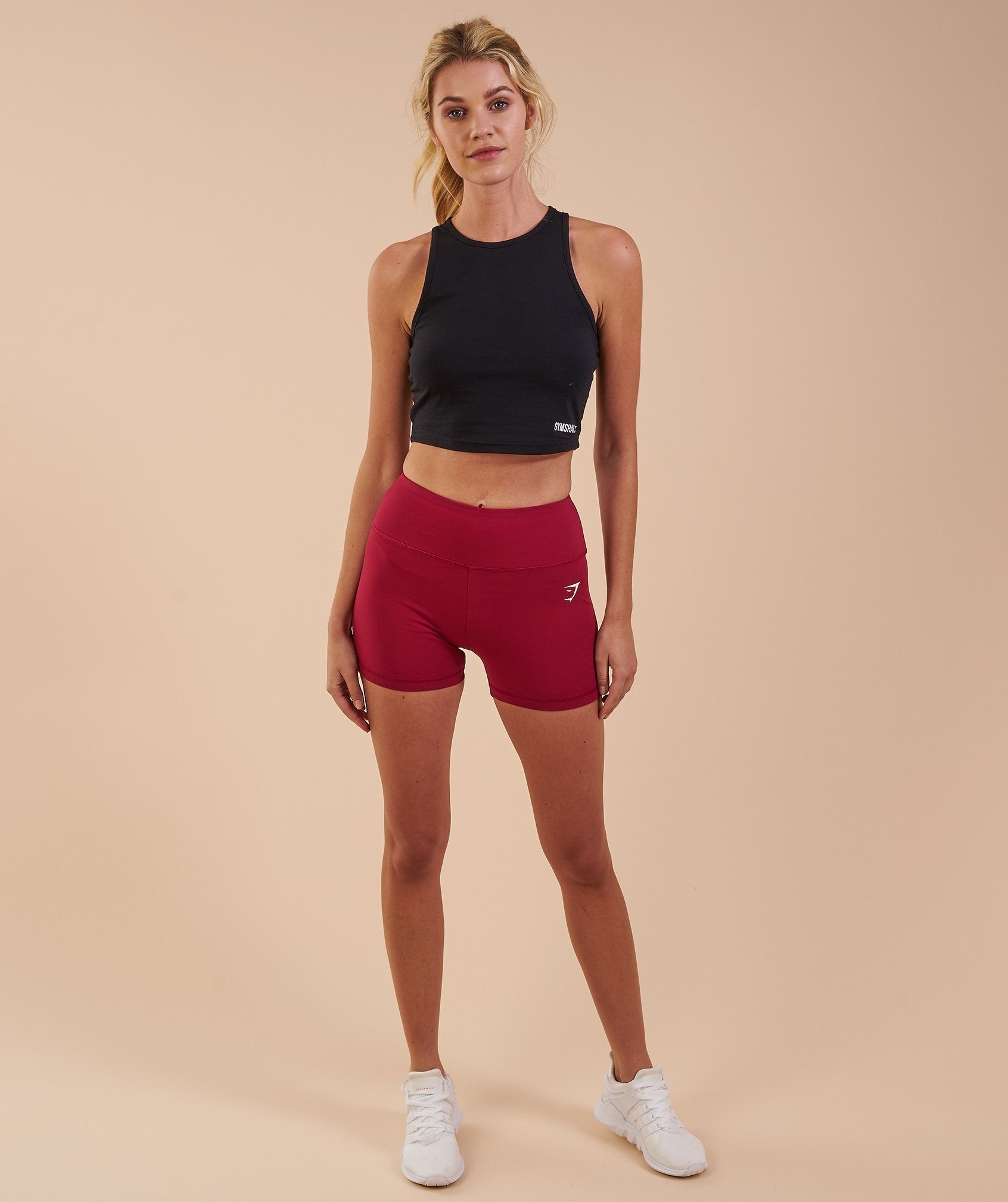 Dreamy High Waisted Shorts in Beet - view 1