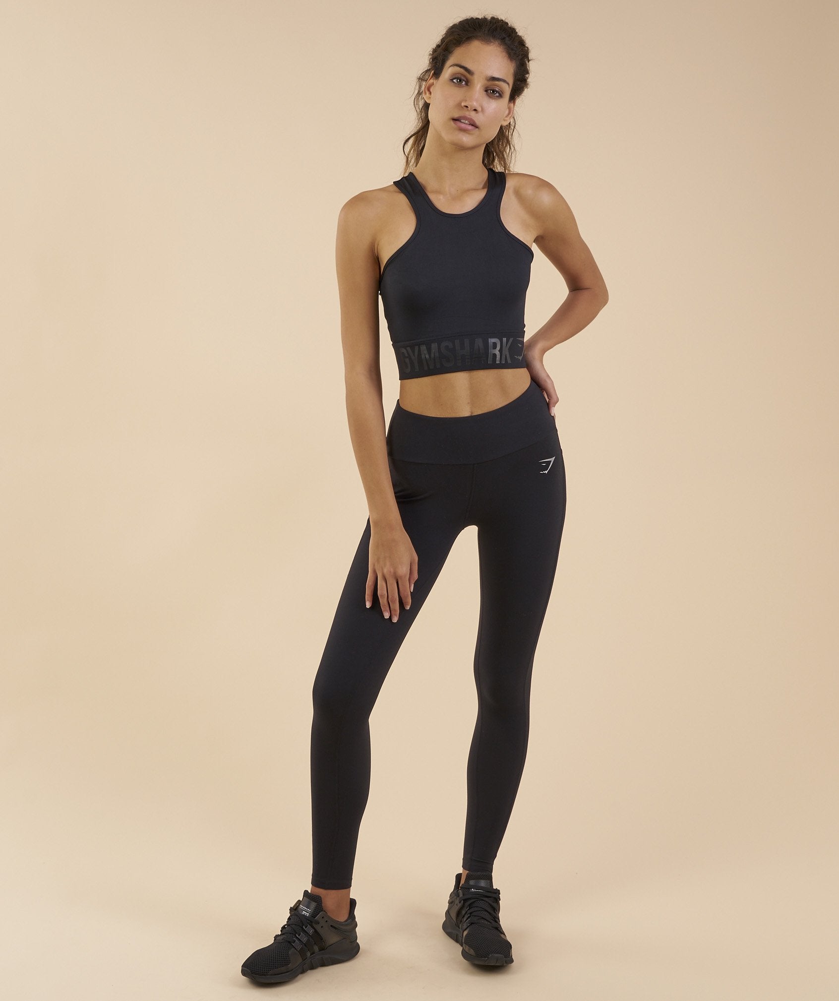 Serene Sports Crop Top in Black - view 1