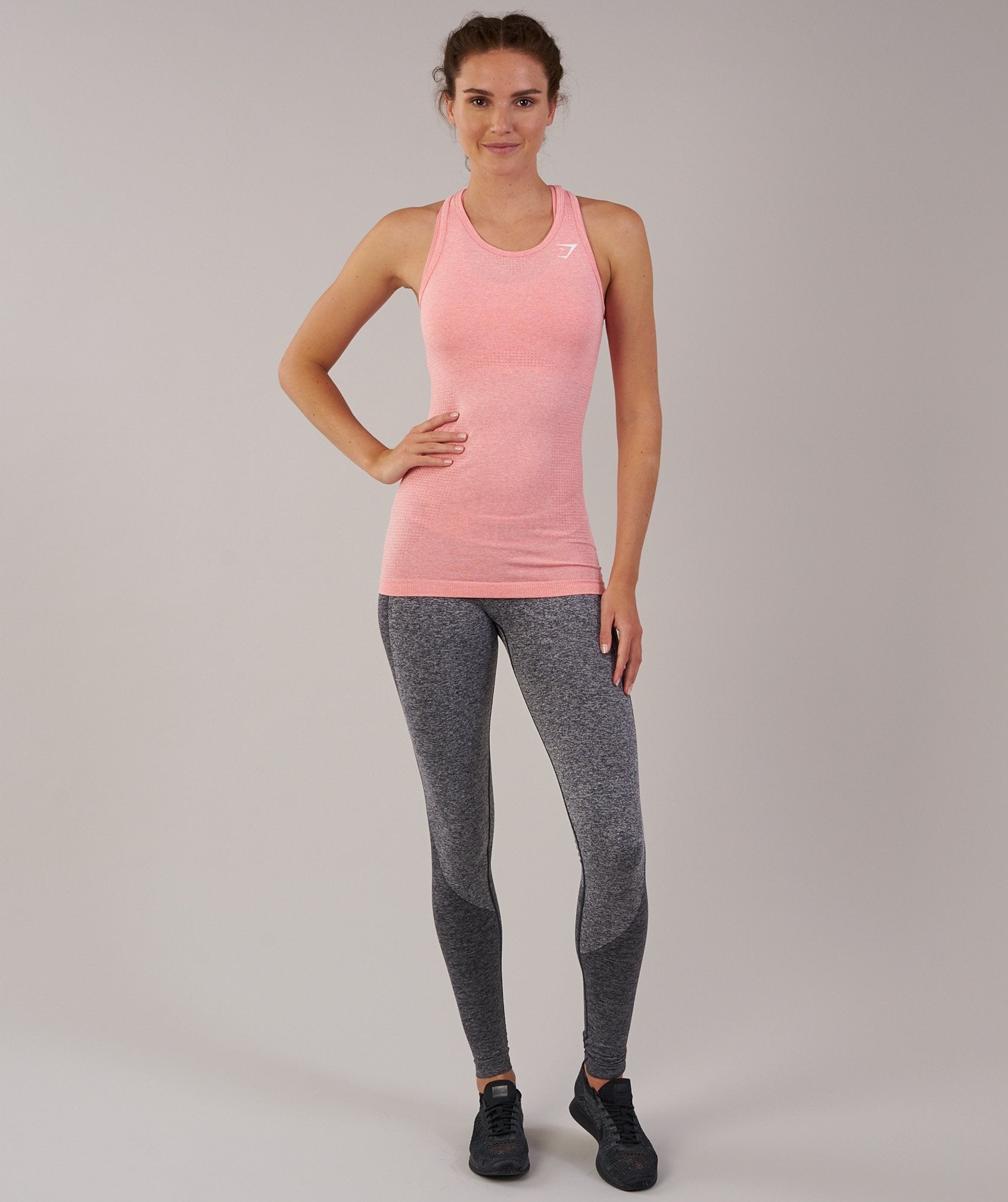 Seamless Vest in Peach Pink Marl - view 1