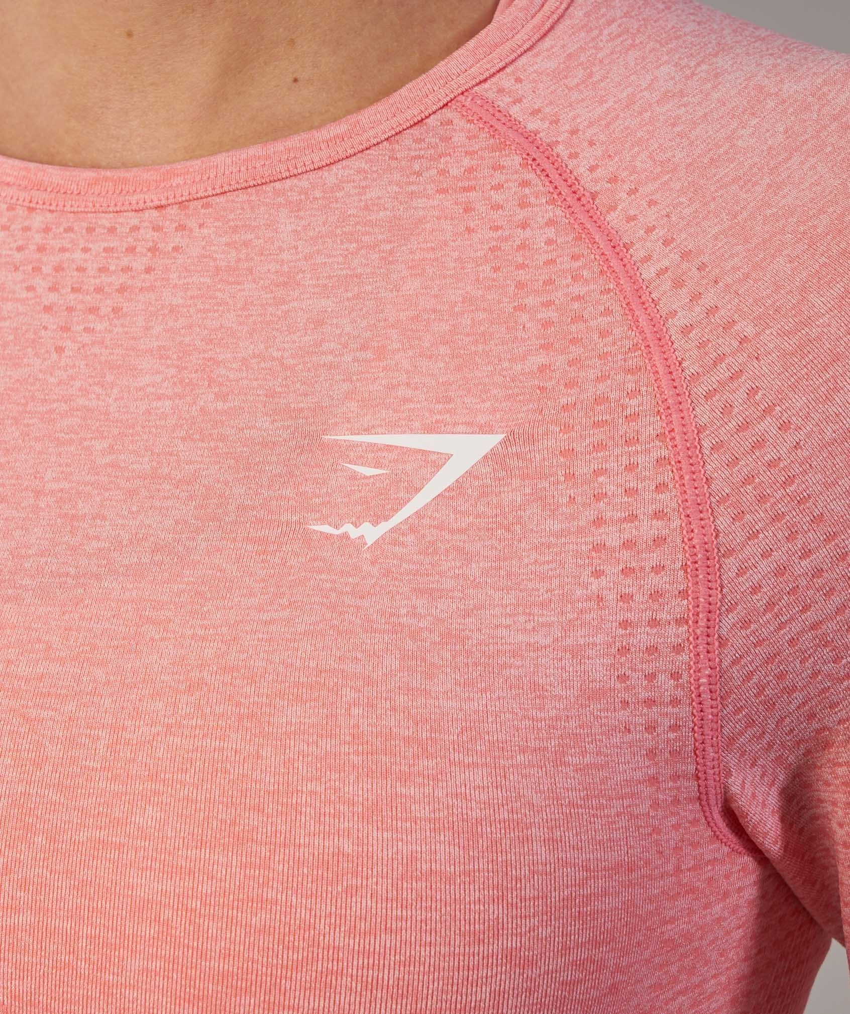 Seamless Long Sleeve Top in Peach Pink Marl - view 6