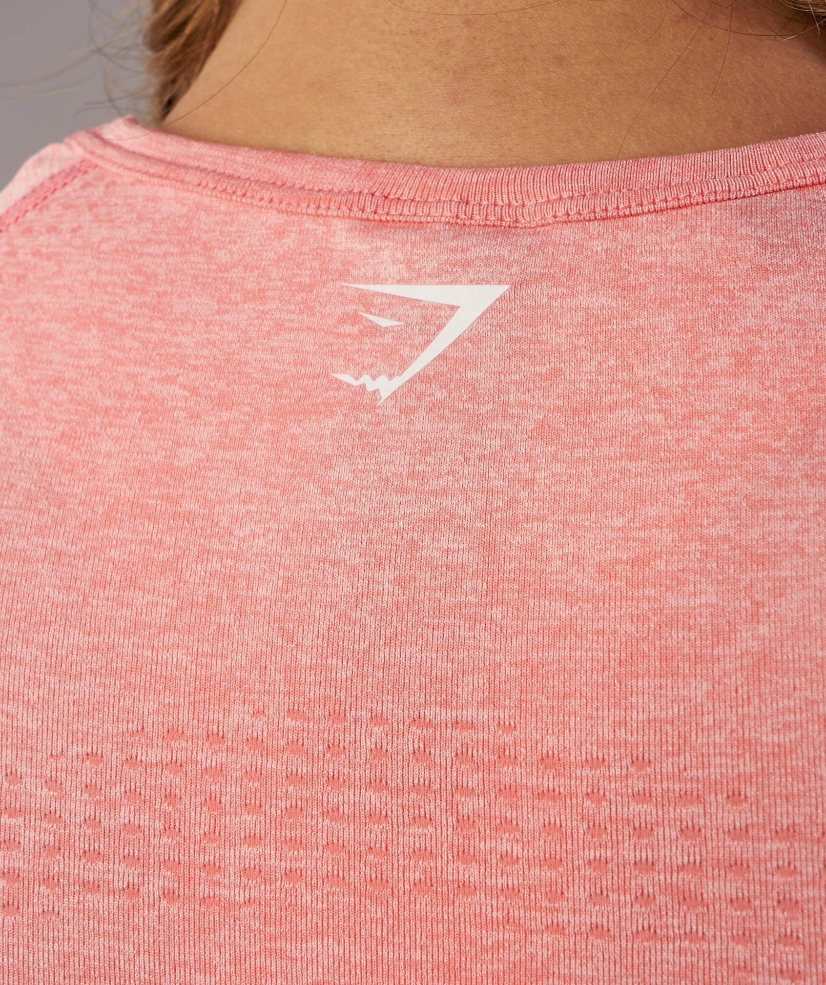 Seamless Long Sleeve Crop Top in Peach Pink Marl - view 6