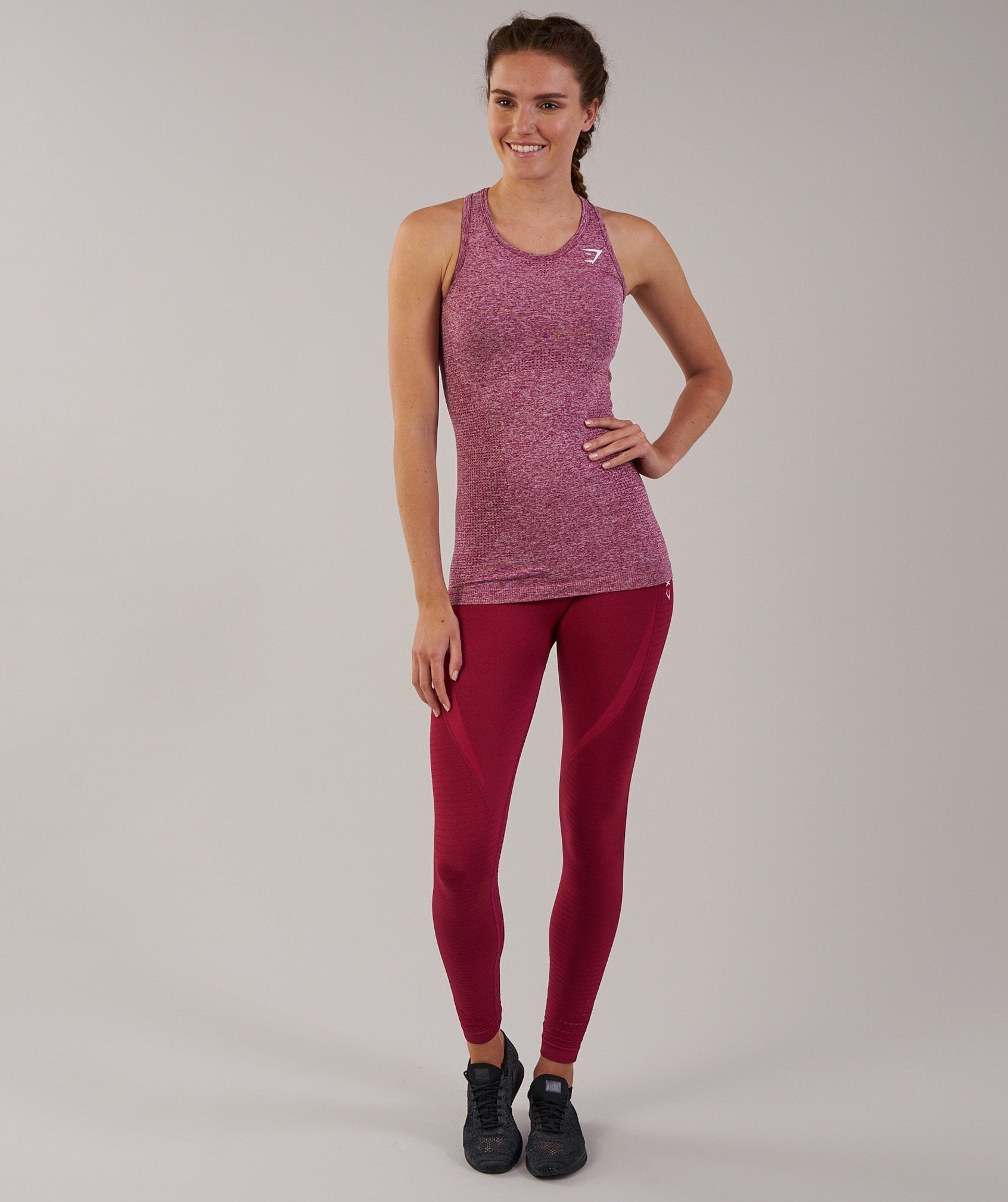Seamless Vest- Beet Marl in null - view 3