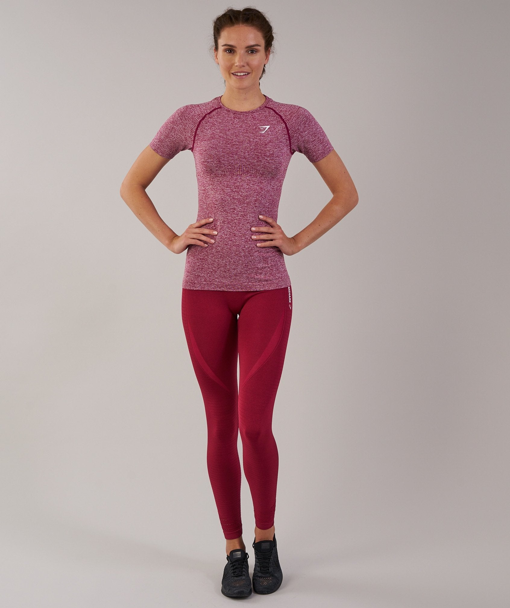 Seamless T-Shirt in Beet Marl - view 4