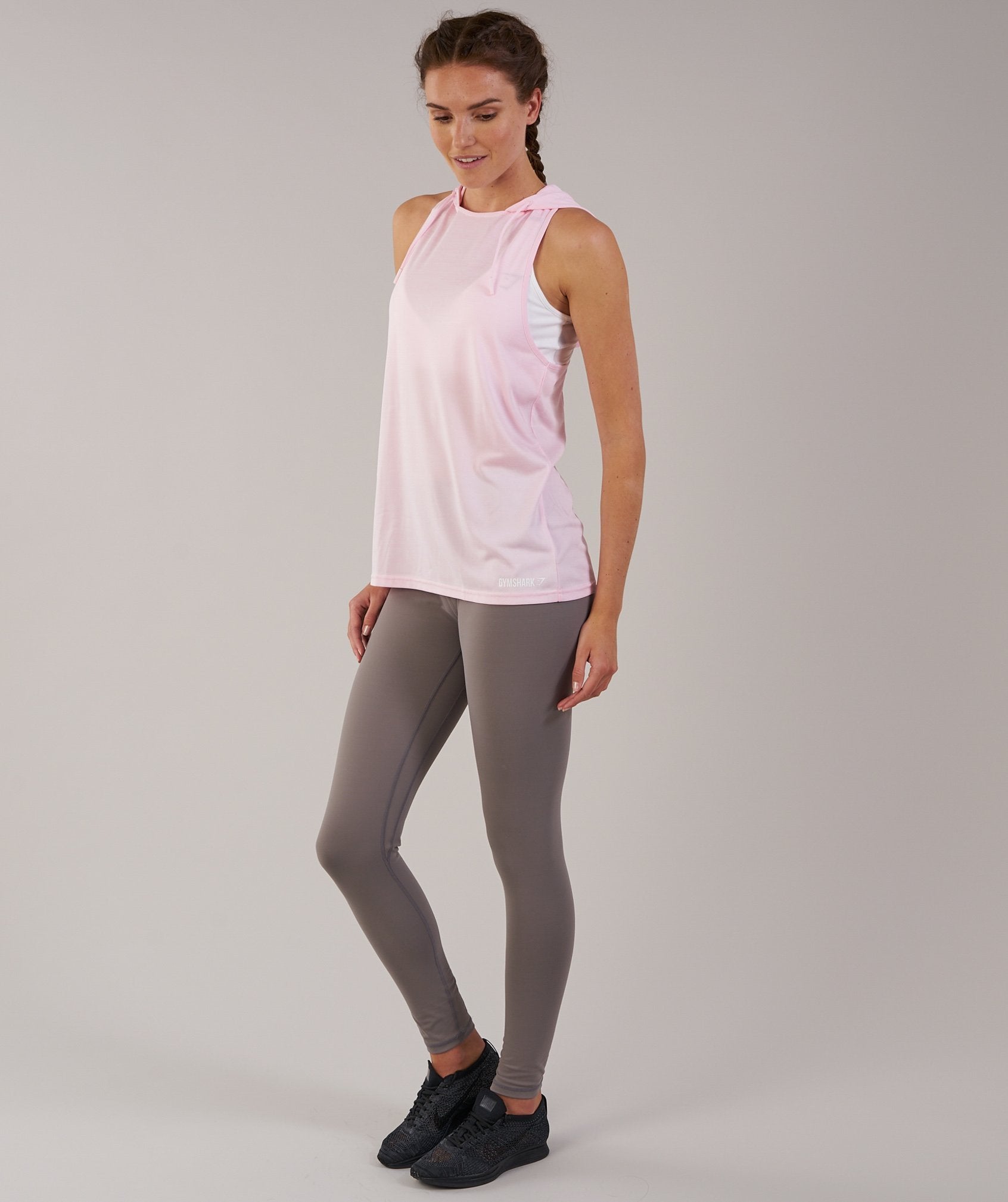 Hooded Vest in Chalk Pink Marl - view 3