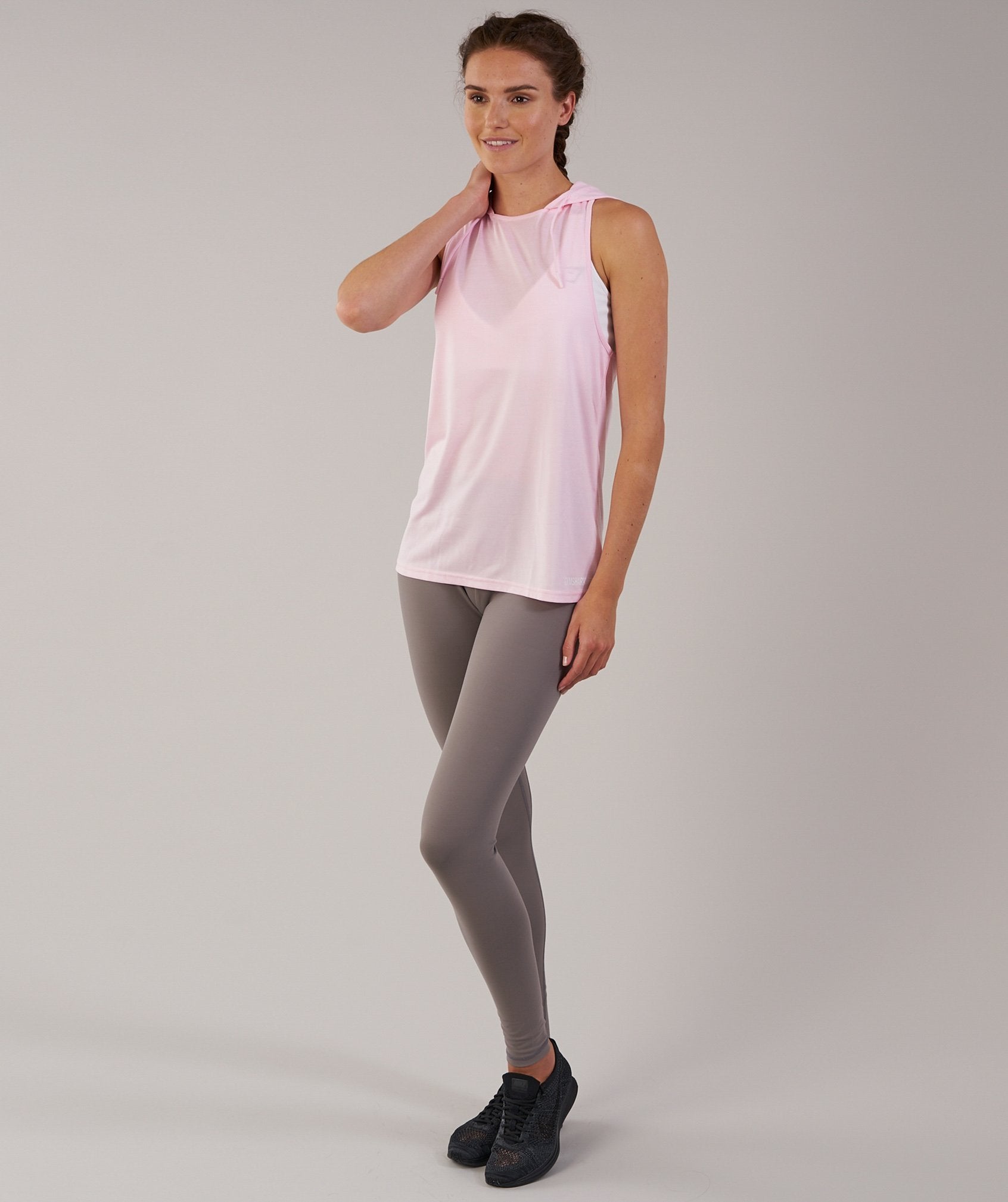 Hooded Vest in Chalk Pink Marl - view 4
