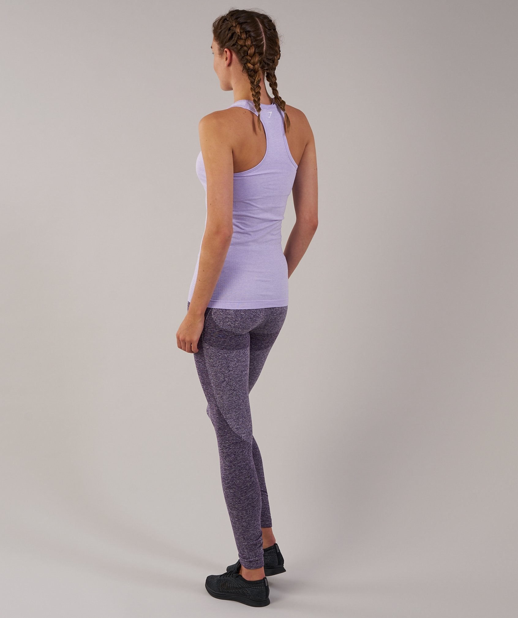 Seamless Vest in Pastel Lilac Marl - view 2