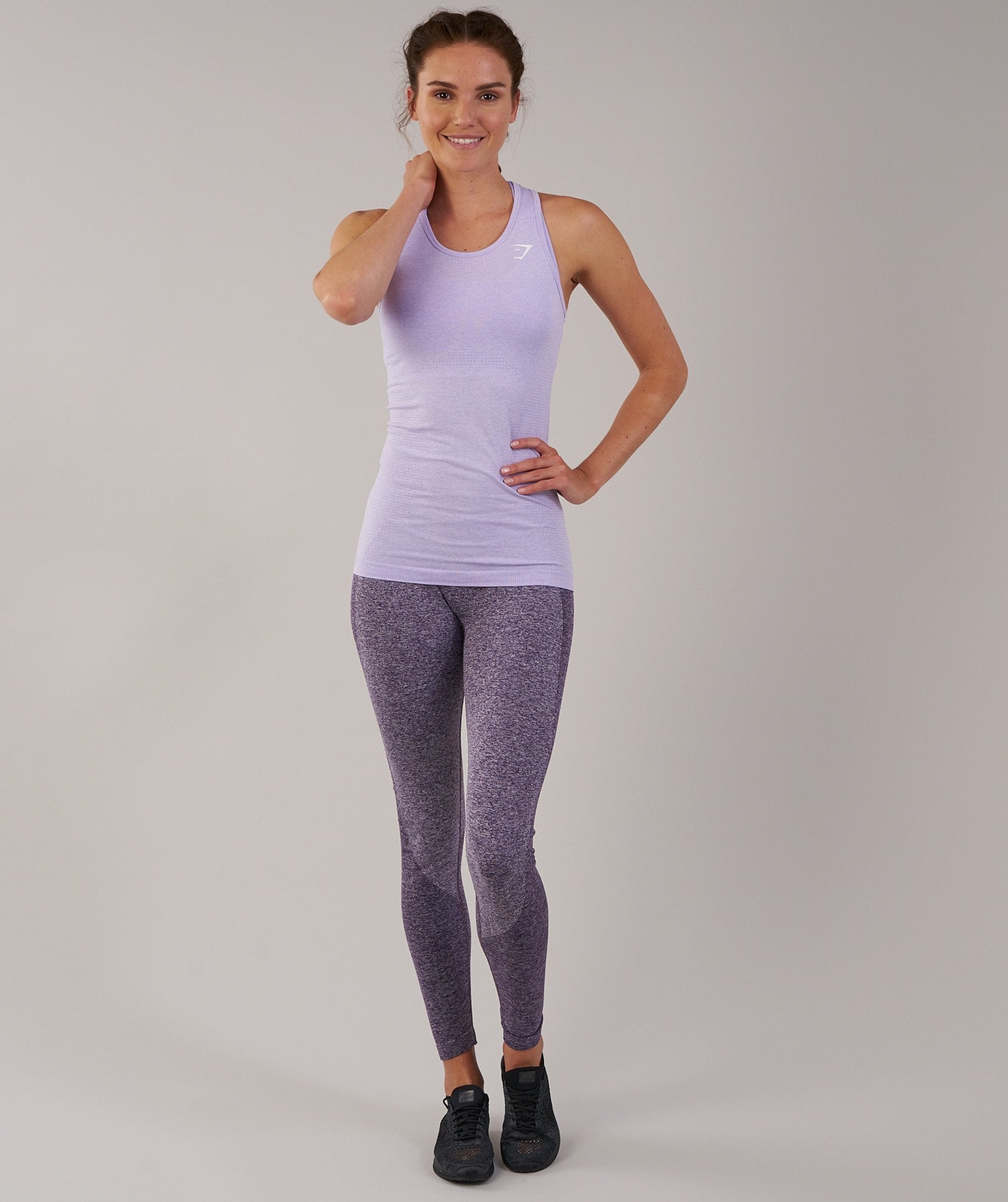 Seamless Vest in Pastel Lilac Marl - view 3