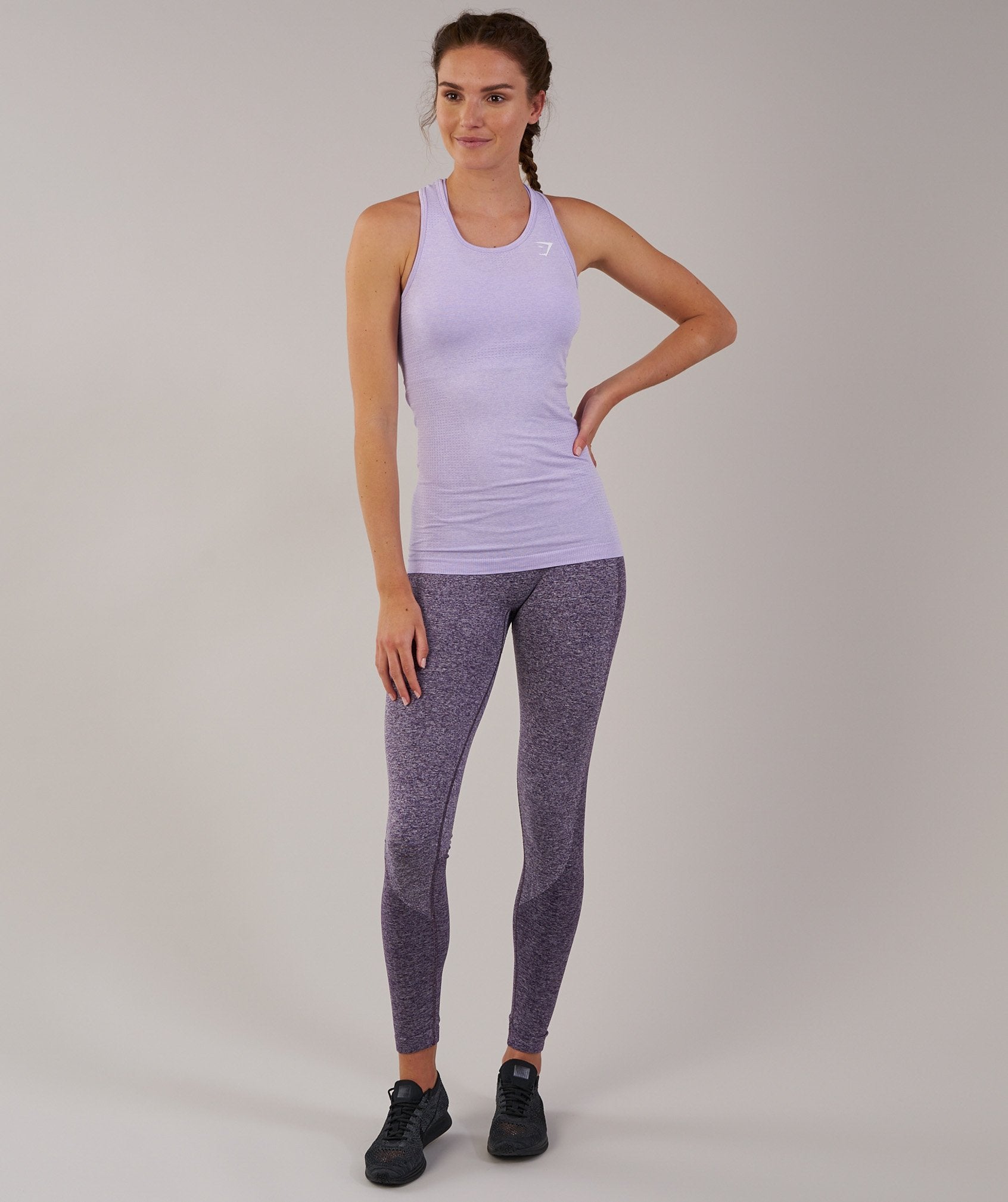 Seamless Vest in Pastel Lilac Marl - view 1