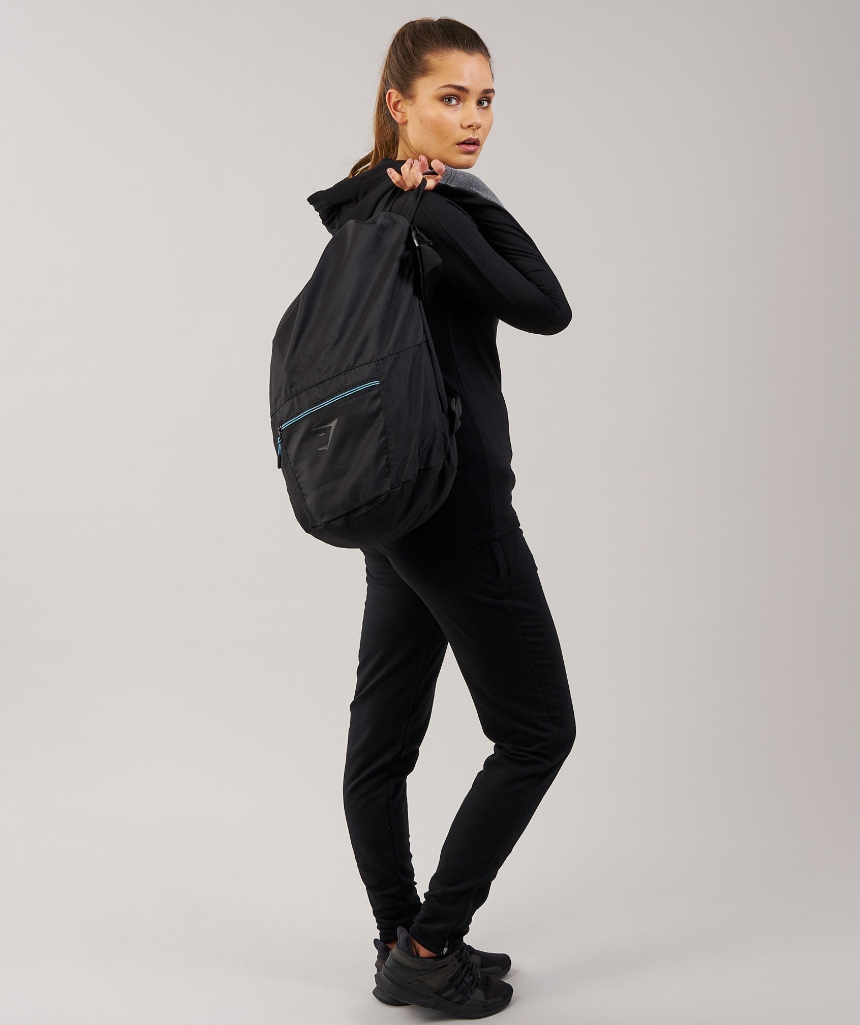 Drawstring Bag in Black - view 4