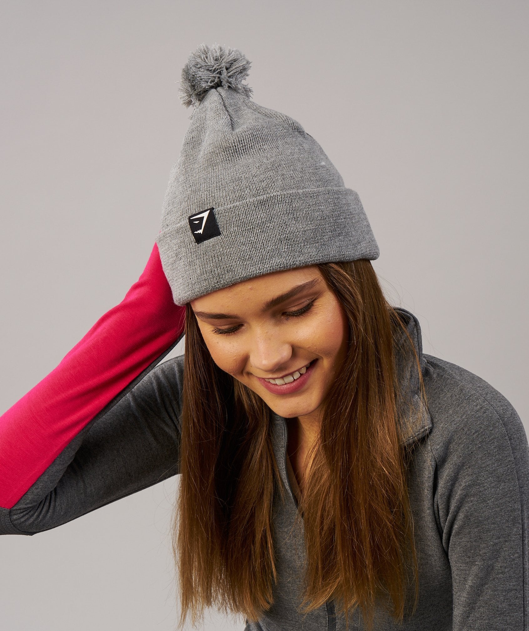 Womens Bobble Hat in Light Grey - view 1