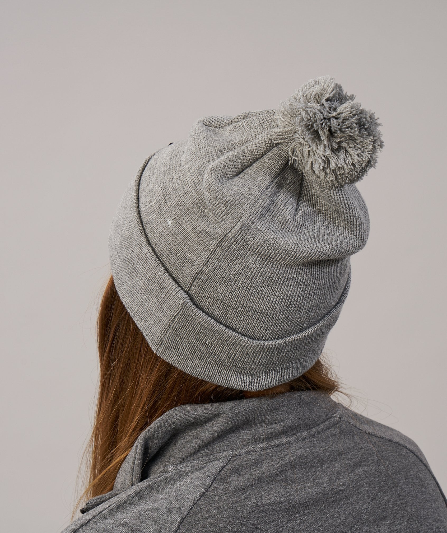 Womens Bobble Hat in Light Grey - view 5