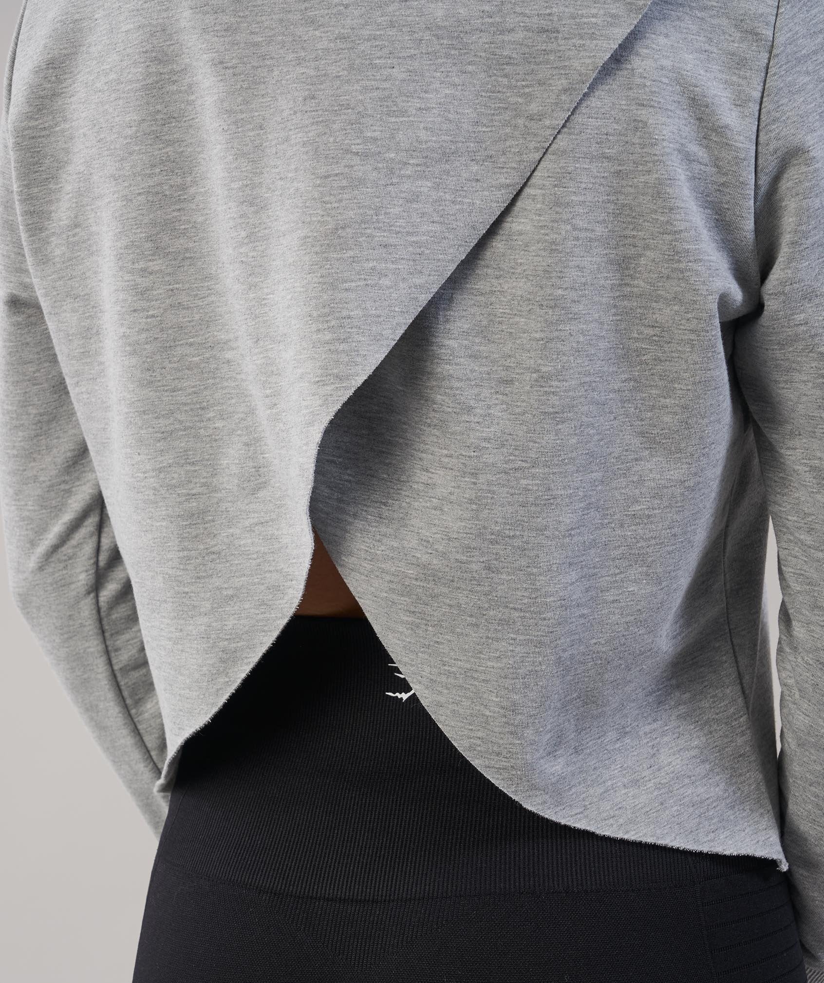 Cross Back Hoodie in Light Grey Marl - view 2