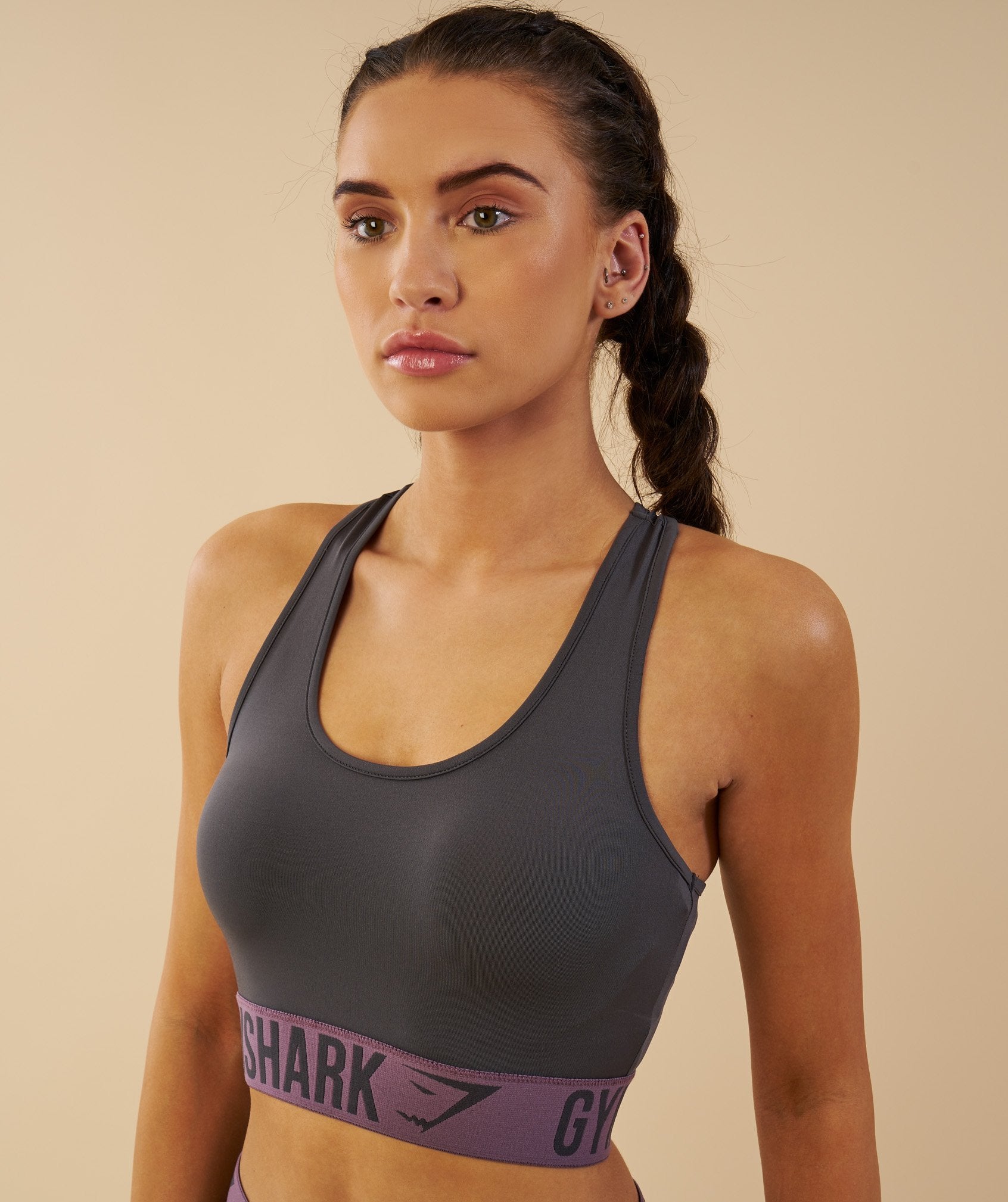 Fit Sports Bra in Charcoal/Purple Wash - view 2