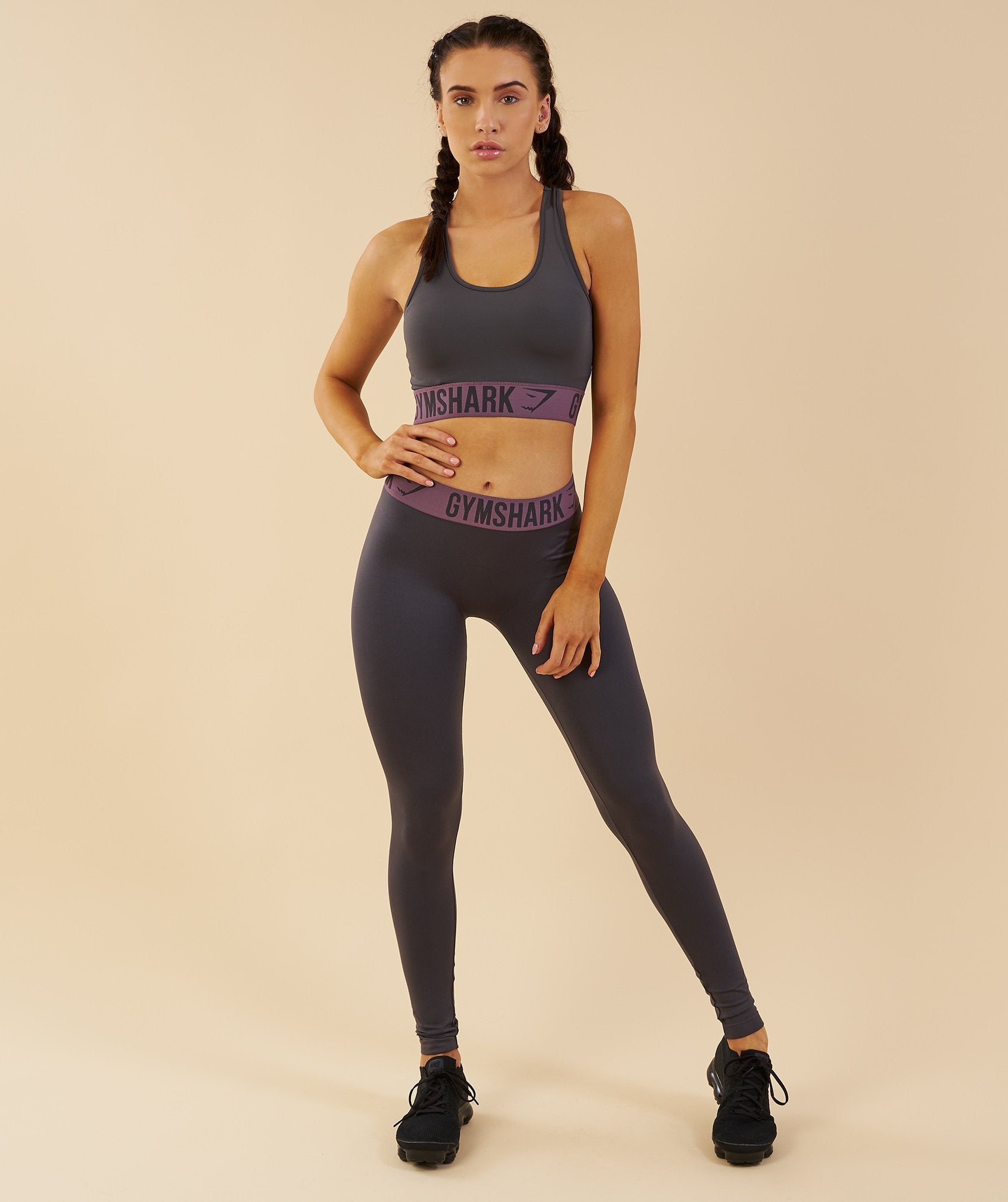 Fit Sports Bra in Charcoal/Purple Wash - view 6