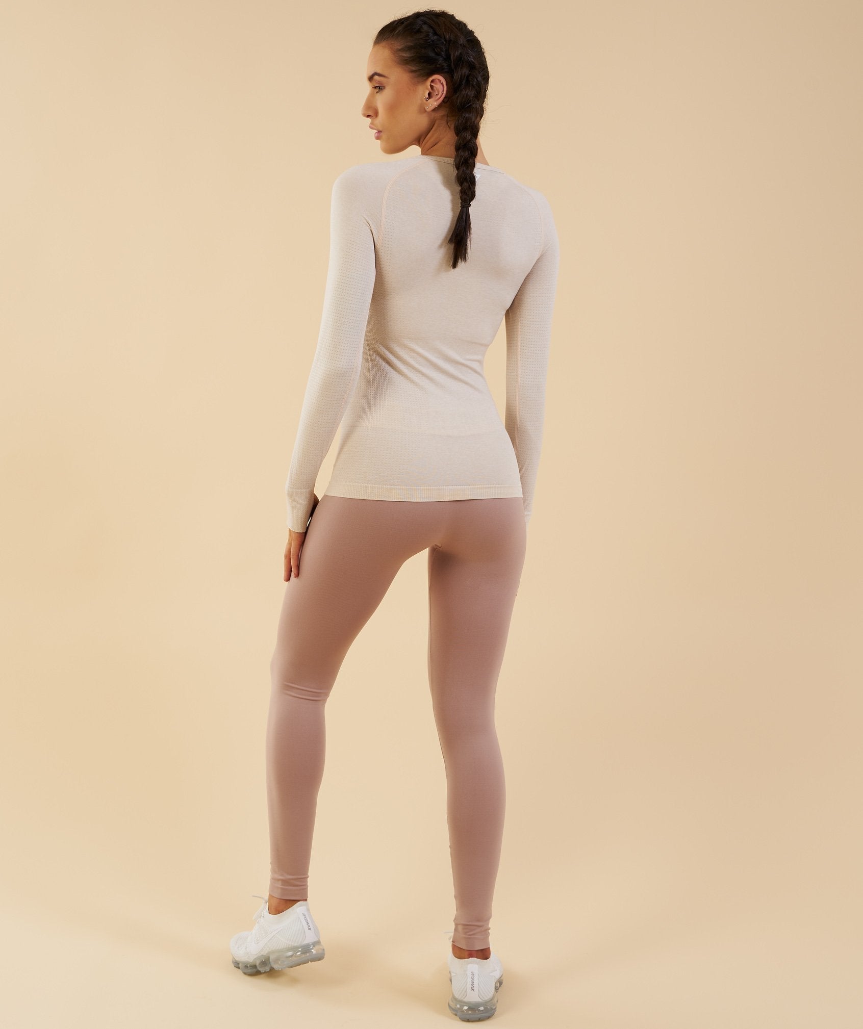 Seamless Long Sleeve Top in Sand - view 3