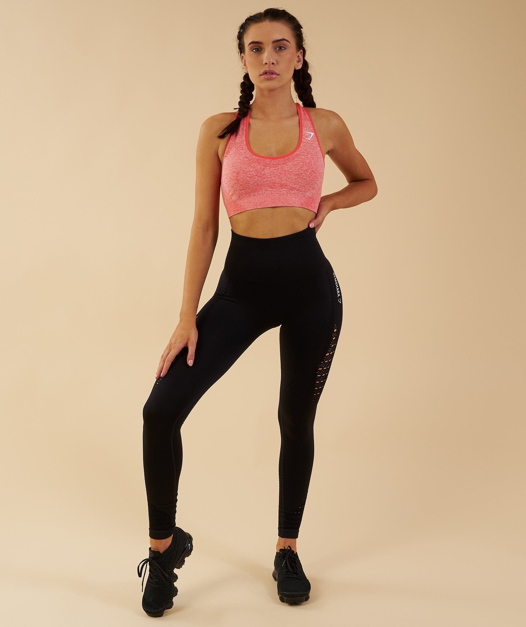 Seamless Sports Bra in Peach Coral - view 1