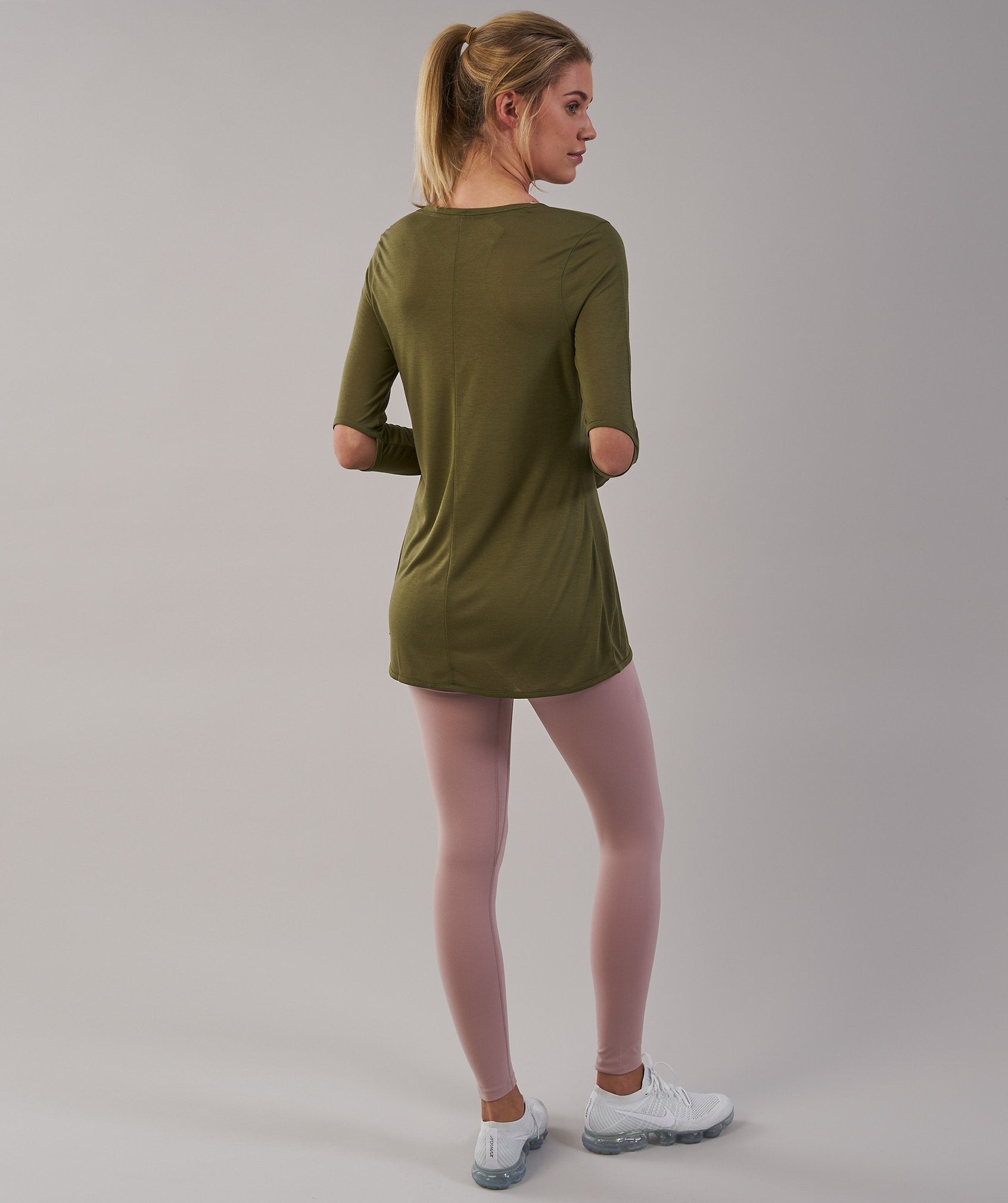 Cut Out Long Sleeve in Khaki - view 3