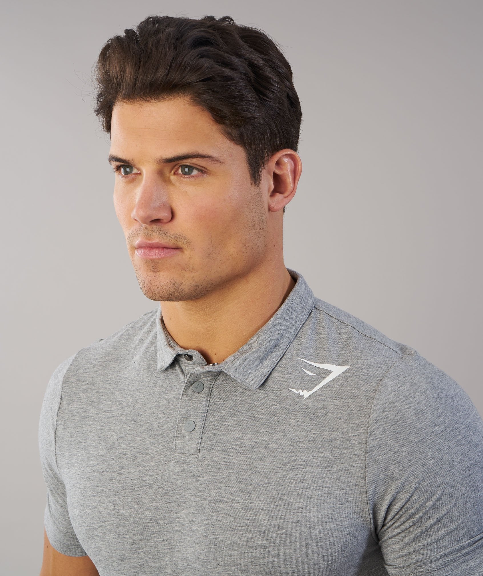 Performance Polo in Light Grey Marl - view 5