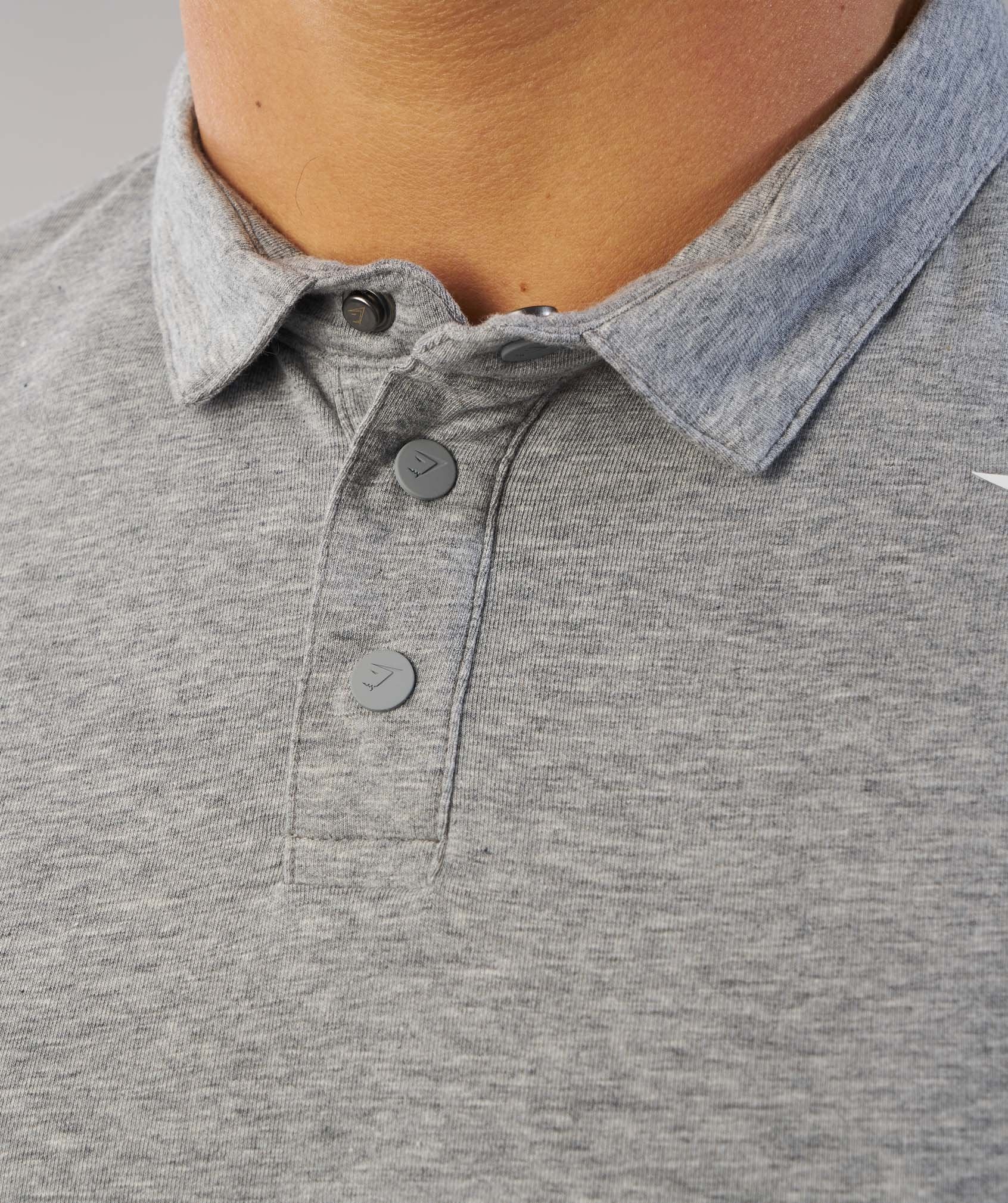 Performance Polo in Light Grey Marl - view 6