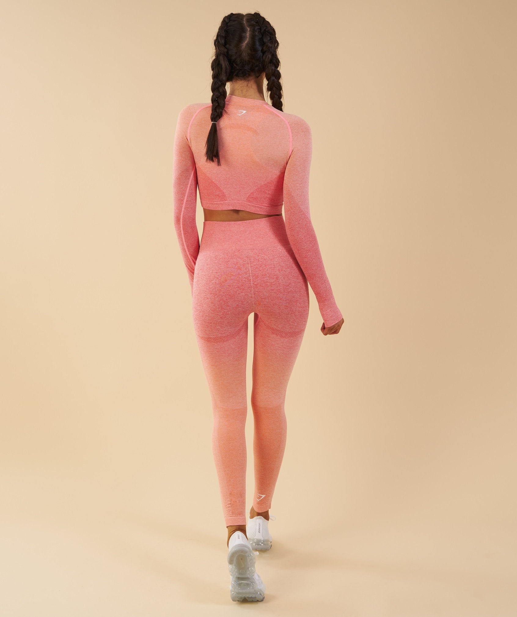 Ombre Seamless Crop Top  - Peach Coral in null - view 3