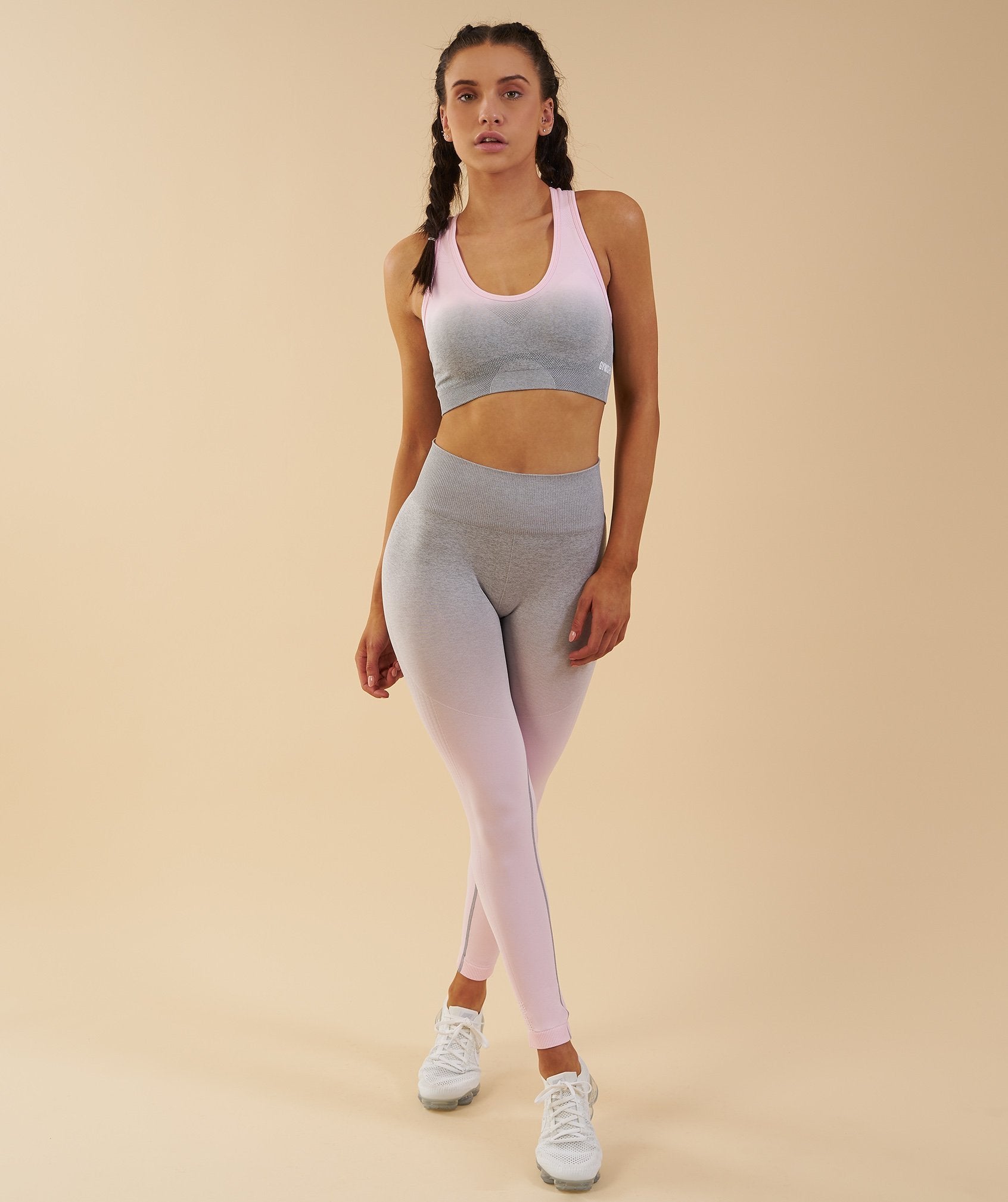 Ombre Seamless Leggings  - Light Grey/Chalk Pink in null - view 1