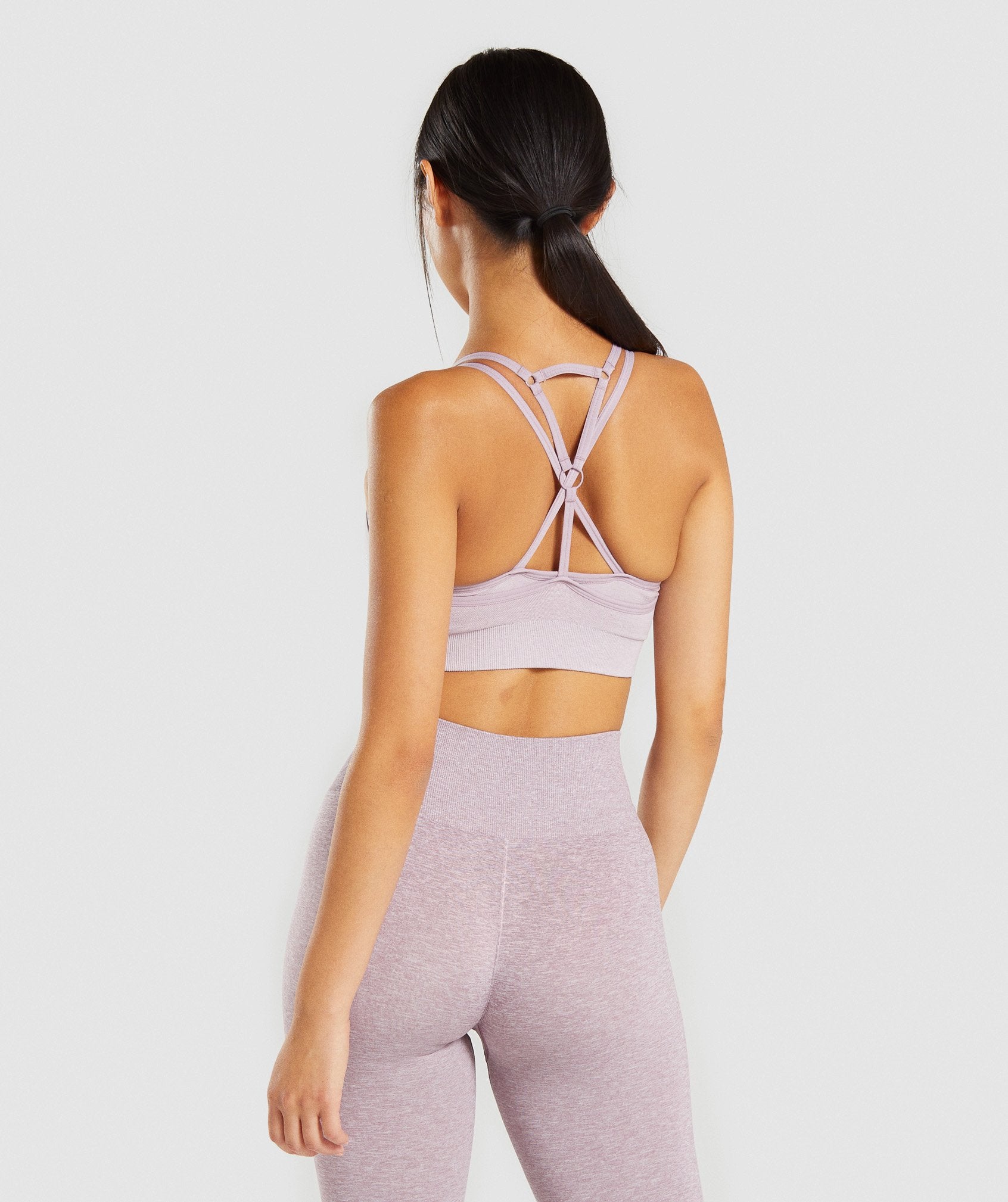 Adapt Marl Seamless Sports Bra in Purple - view 3