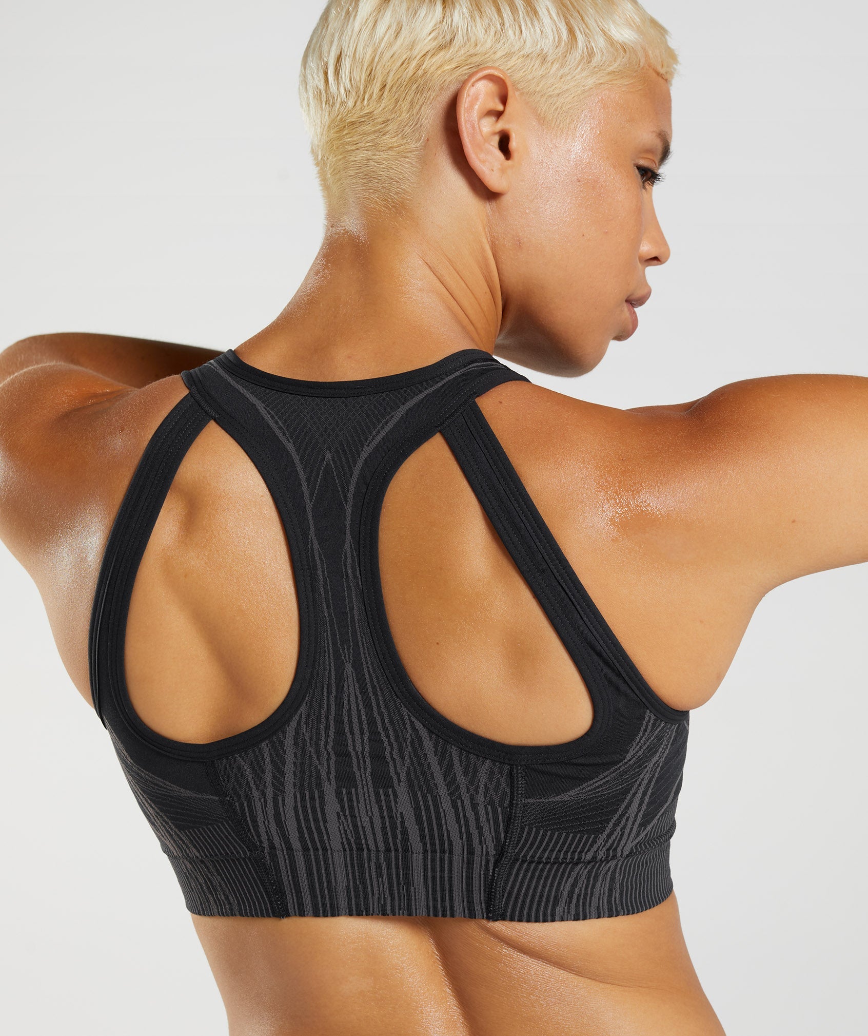 Apex Seamless Sports Bra in Black/Onyx Grey - view 5