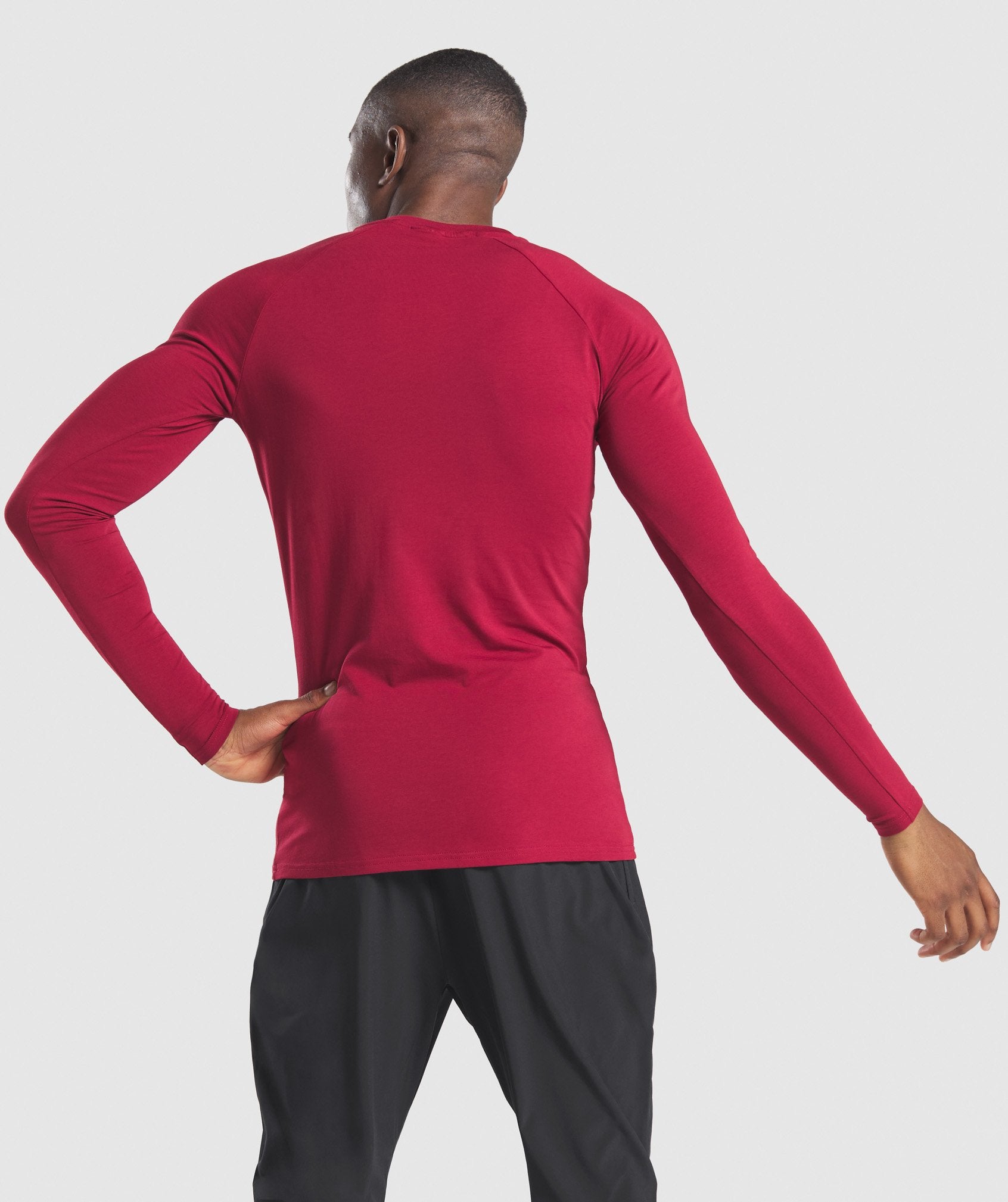 Apollo Long Sleeve T-Shirt in Burgundy - view 2