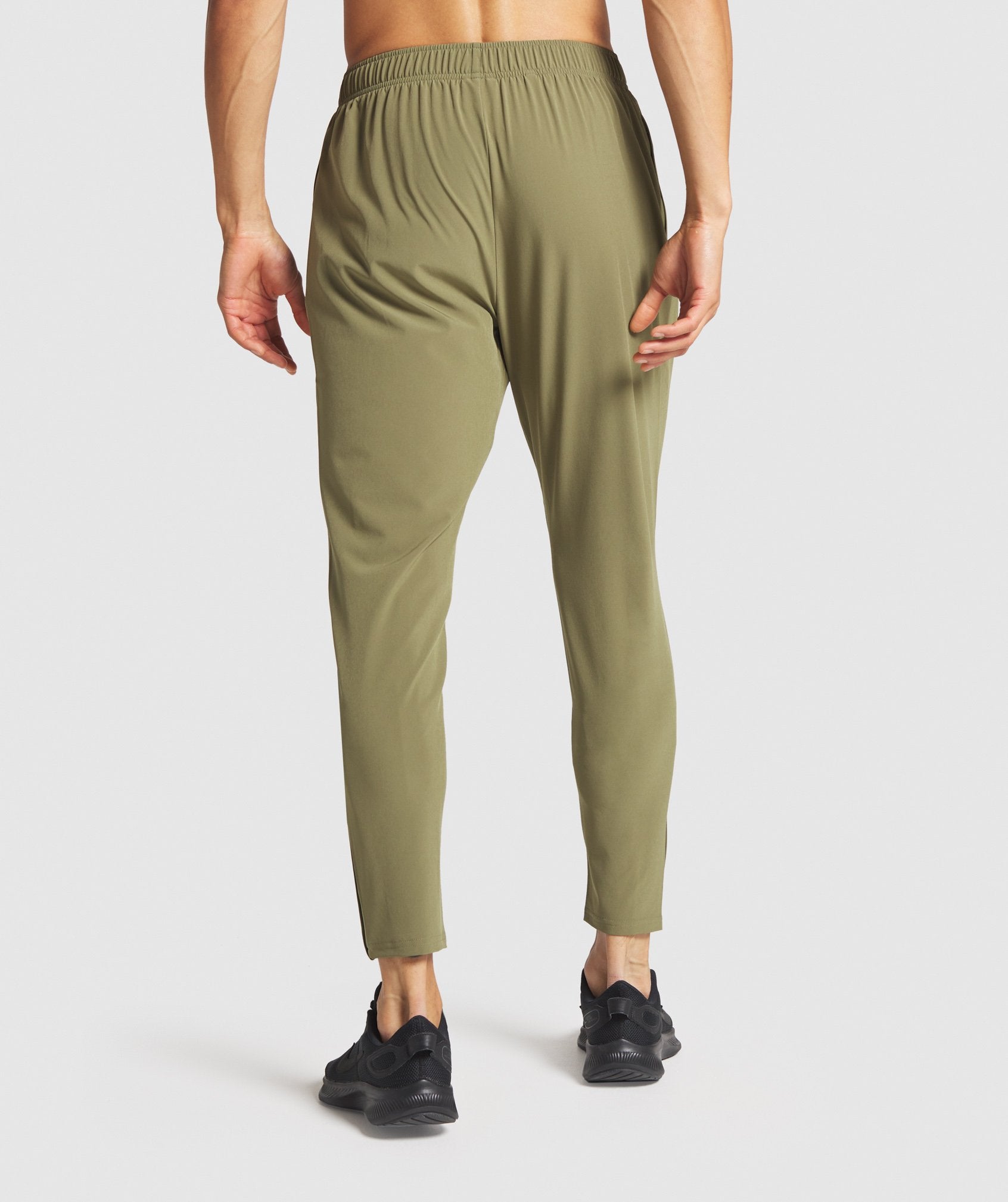 Arrival Woven Zip Pocket Joggers in Dark Green - view 3