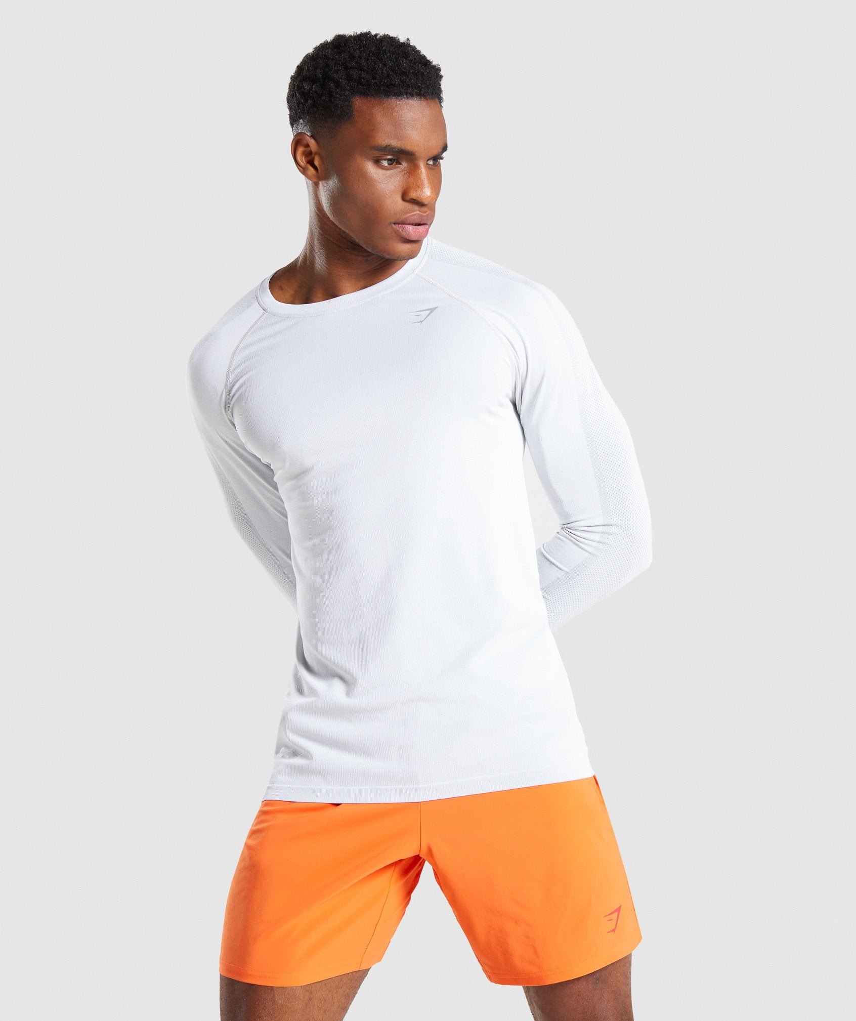 Aspect Lightweight Seamless Long Sleeve T-Shirt in White