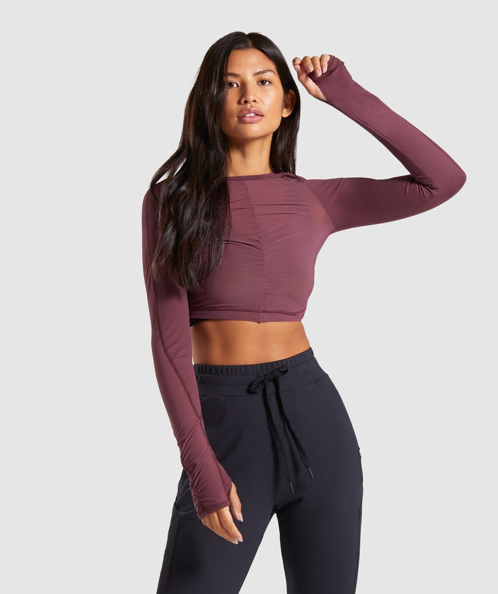 Aura Crop Top in Berry Red - view 1