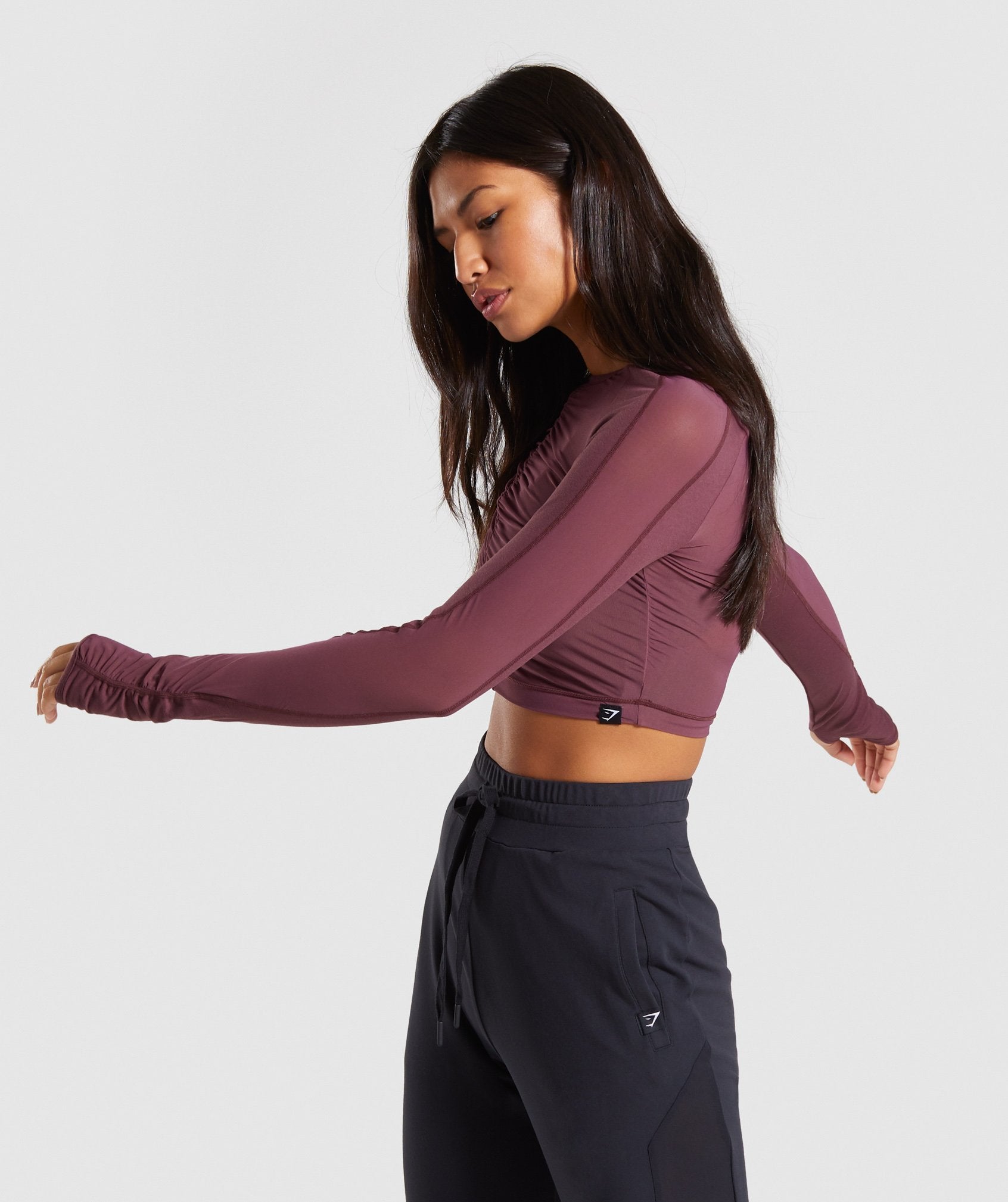 Aura Crop Top in Berry Red - view 3