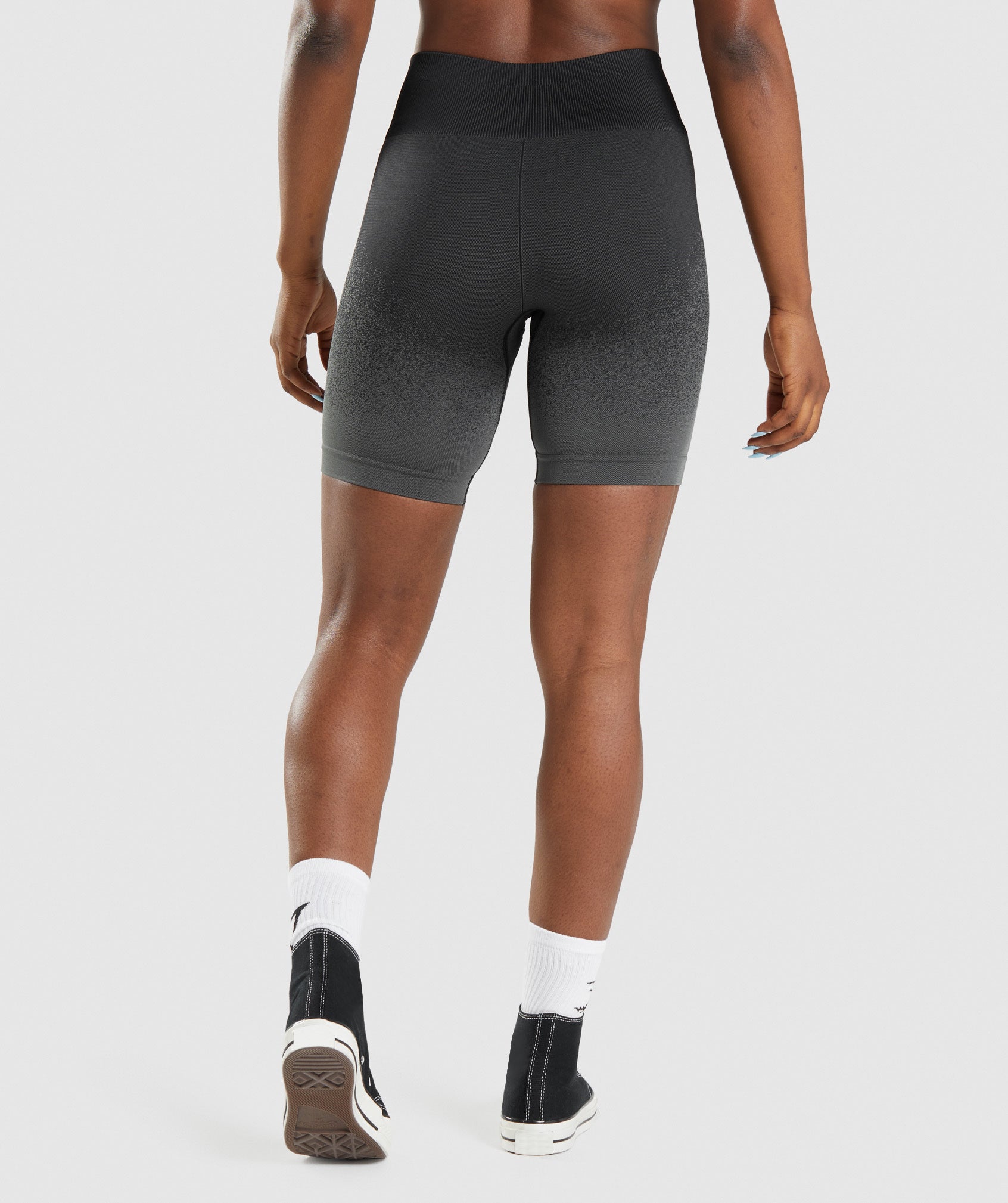 Adapt Ombre Seamless Cycling Shorts in Black/Grey - view 2