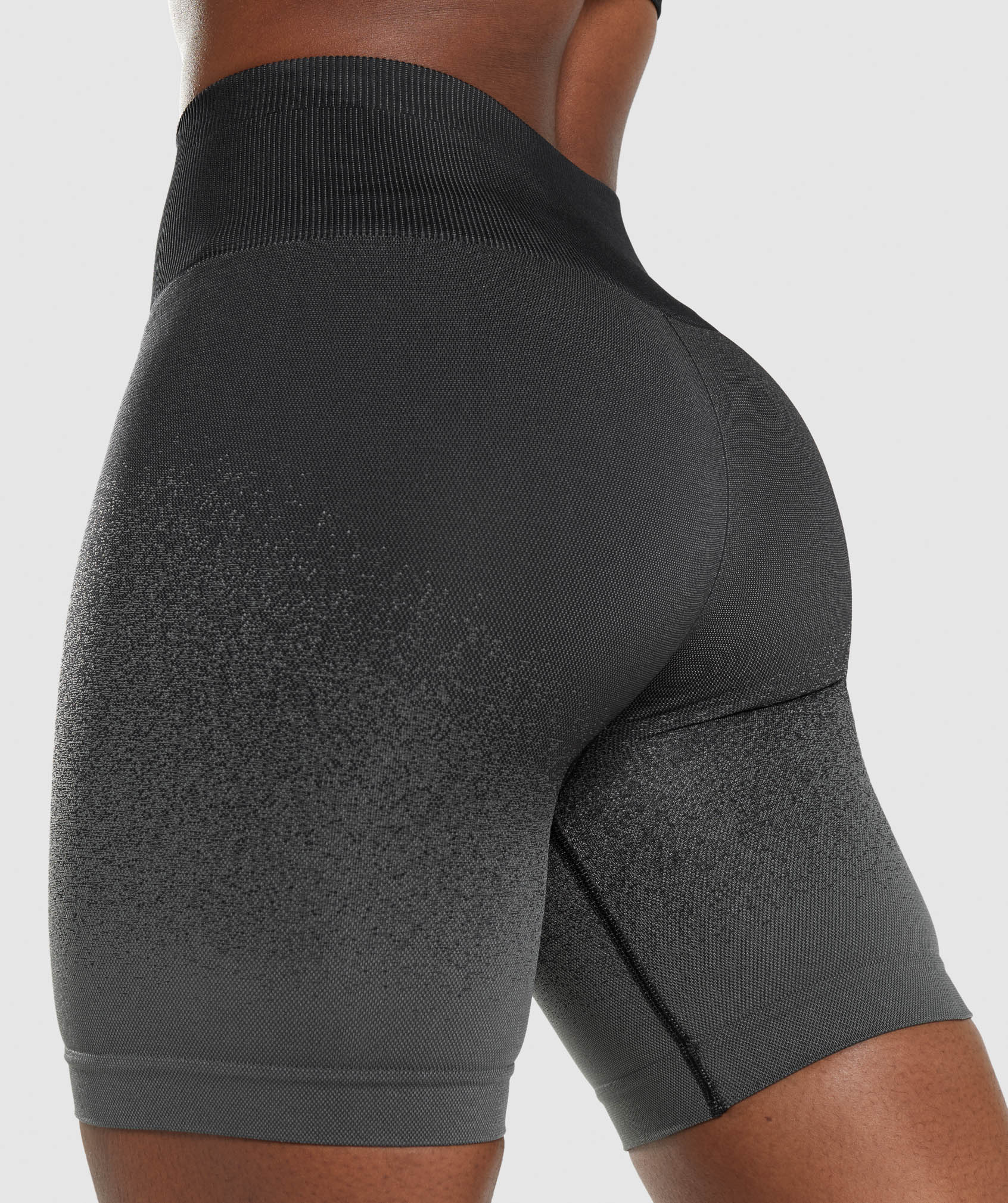 Adapt Ombre Seamless Cycling Shorts in Black/Grey - view 6
