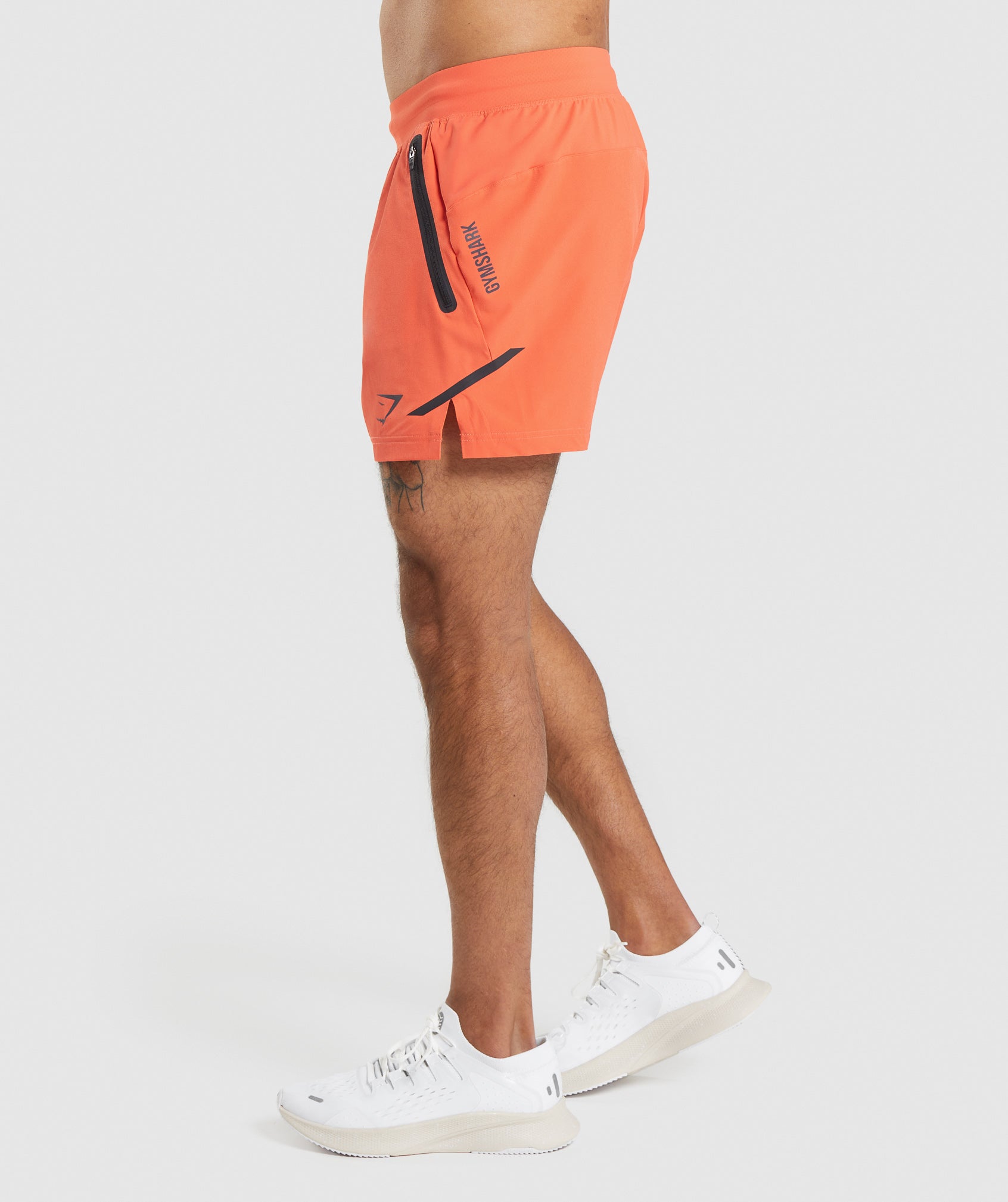 Apex 5" Perform Shorts in Papaya Orange - view 3