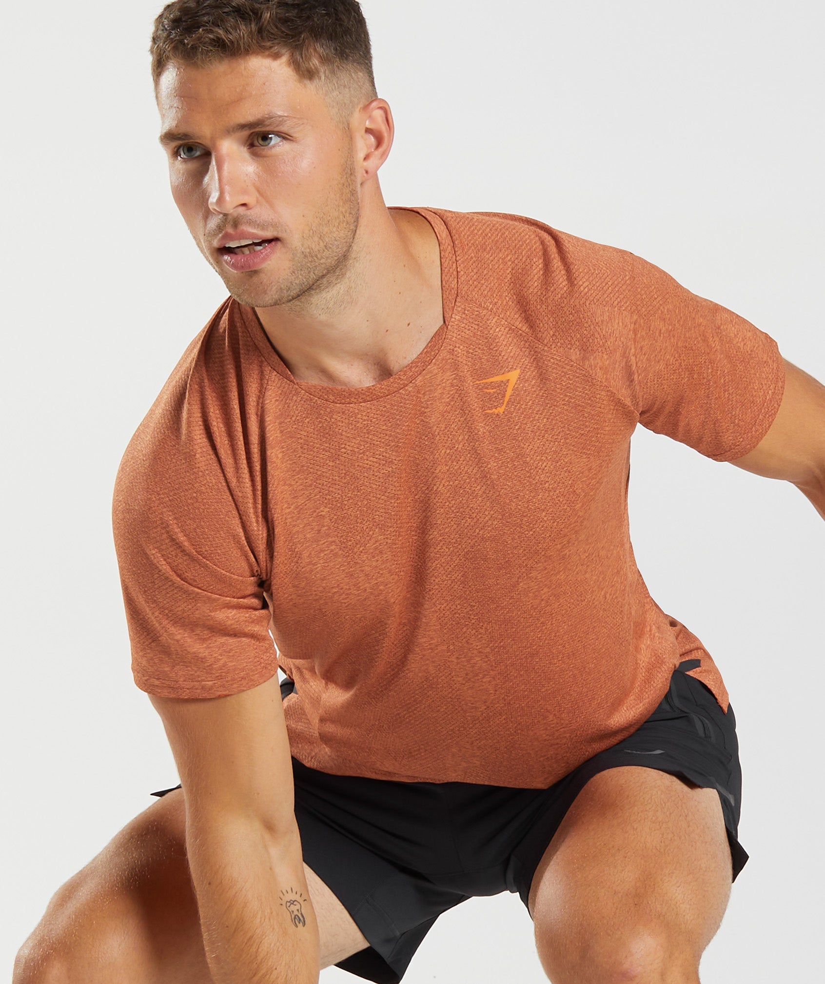 Apex T-Shirt in Mahogany Brown/Zesty Orange