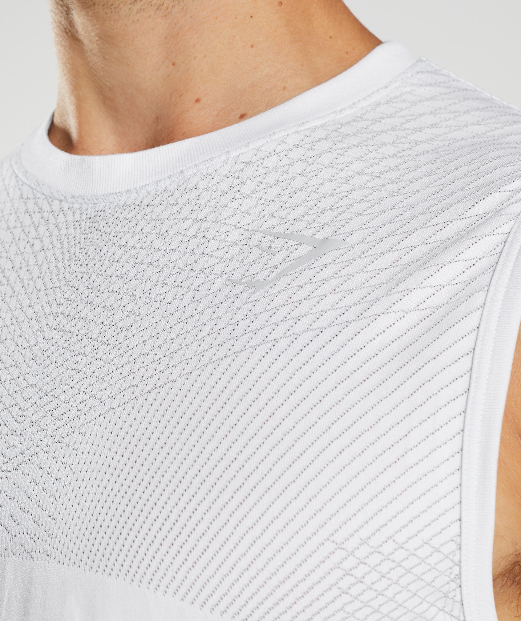 Apex Seamless Tank in White/Light Grey - view 6