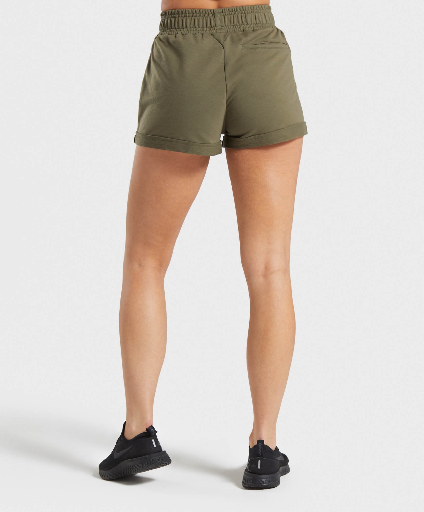 Ark High Waisted Shorts in Khaki - view 2