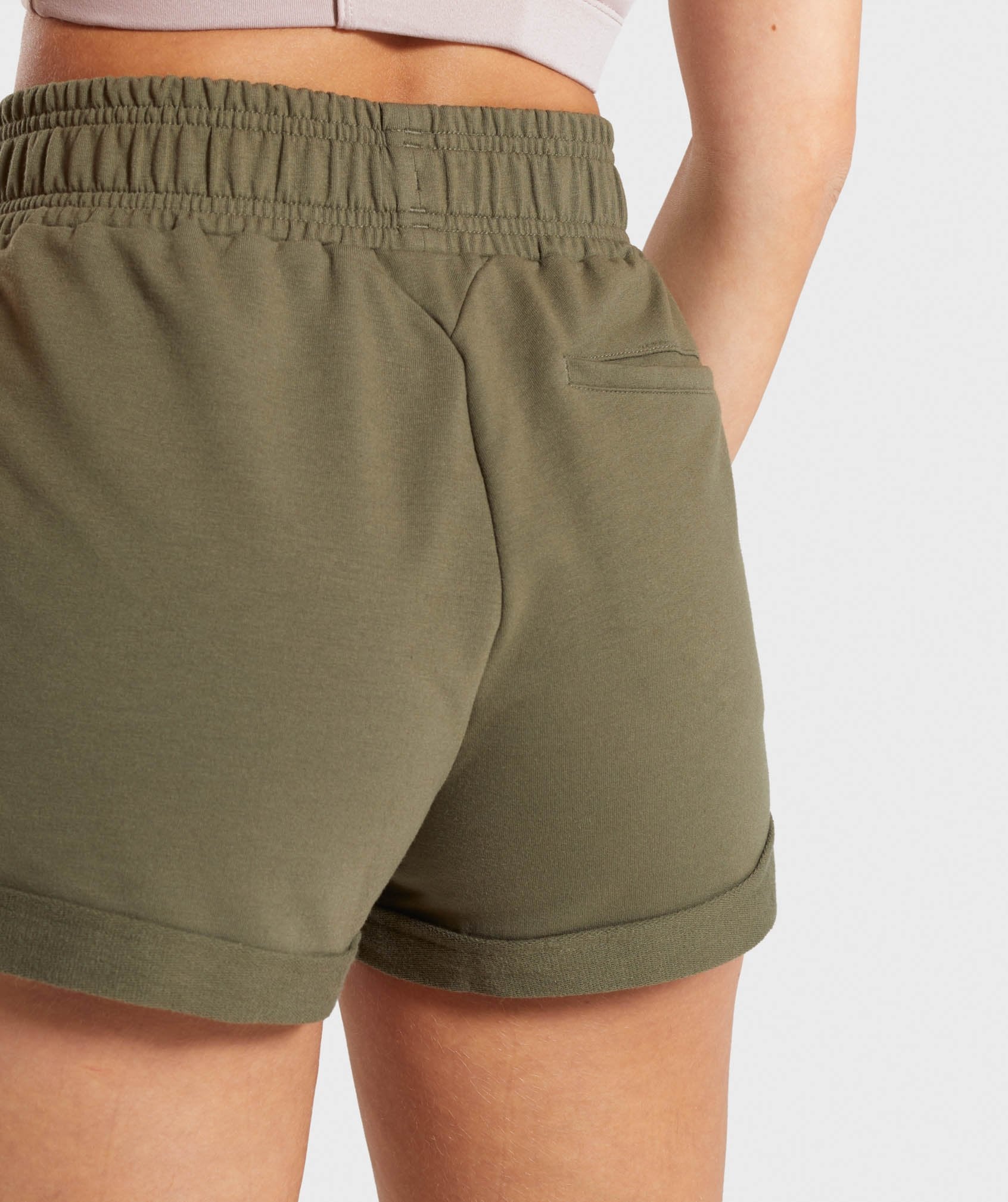 Ark High Waisted Shorts in Khaki - view 5