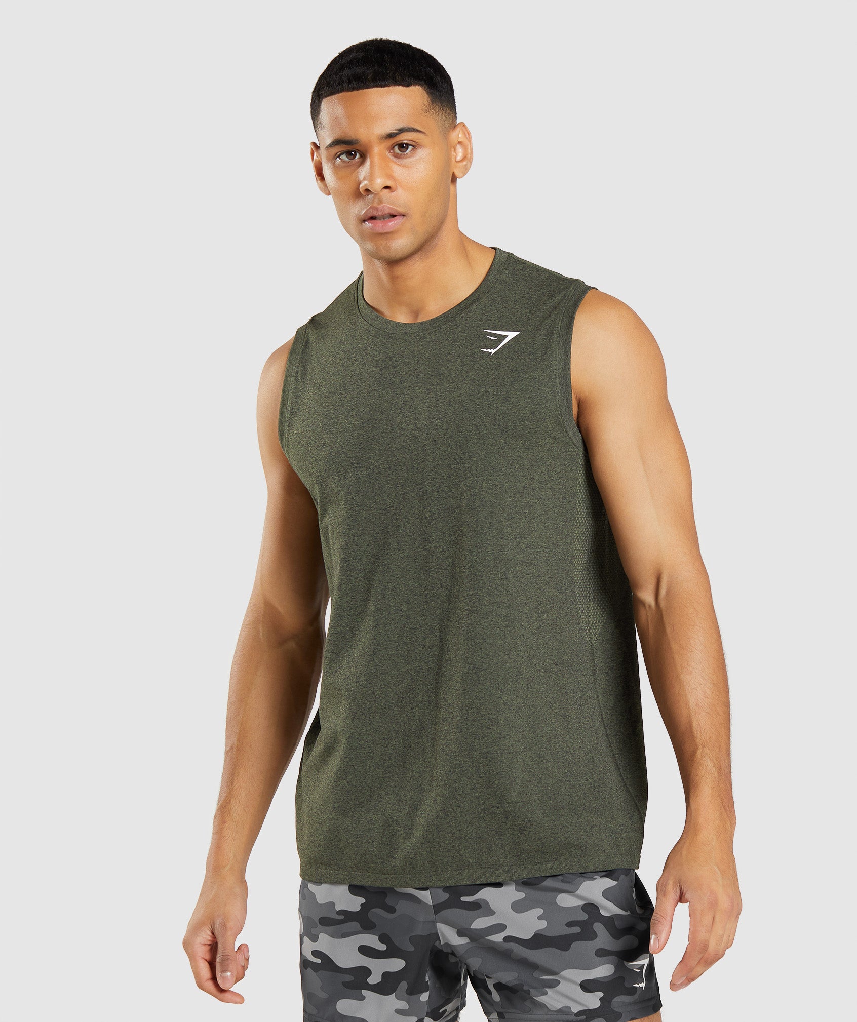 Arrival Seamless Tank in Core Olive Marl
