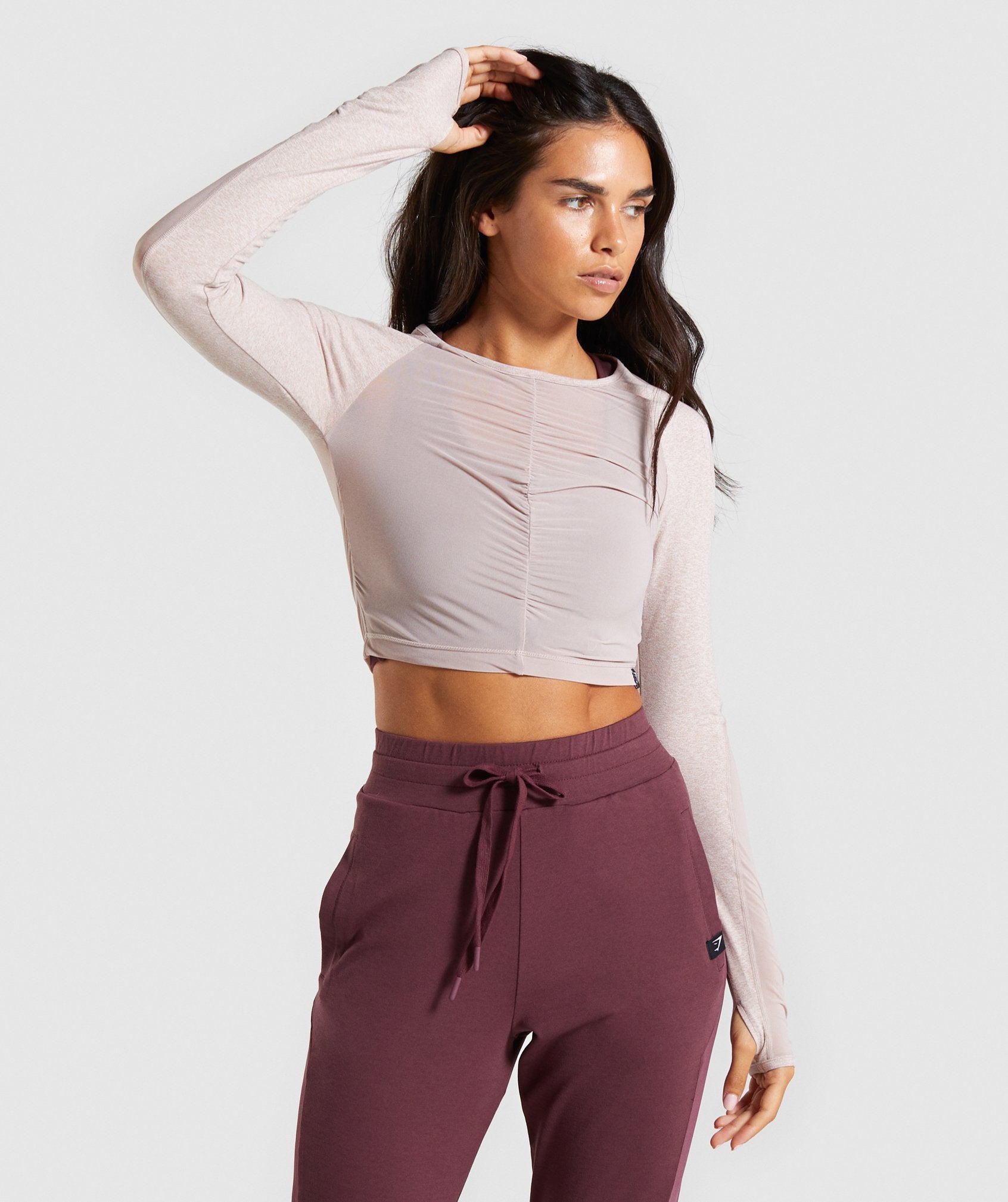 Aura Crop Top in Taupe - view 1