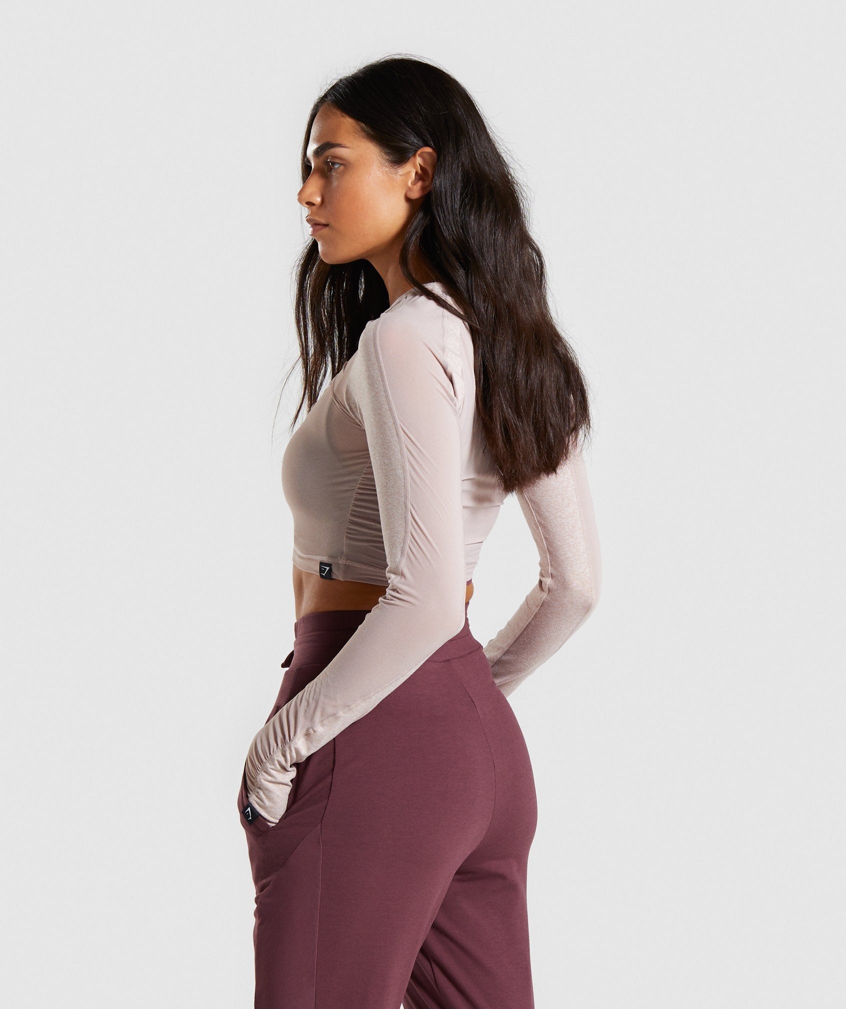 Aura Crop Top in Taupe - view 3