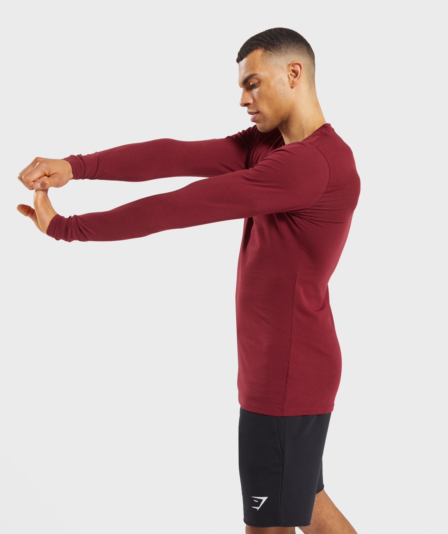 Base Long Sleeve T-shirt in Claret - view 3