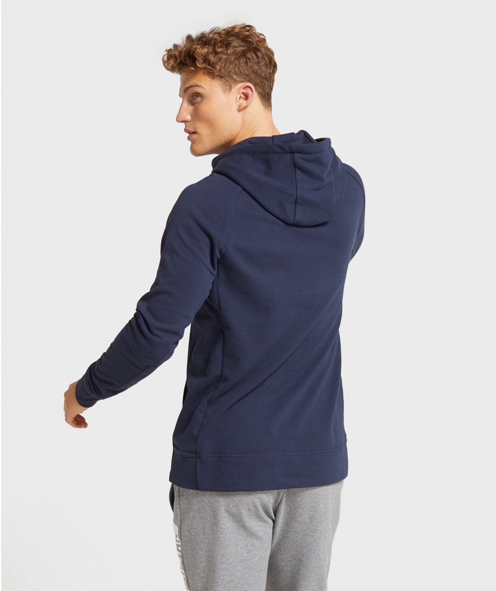 Block Hoodie in Dark Blue/White